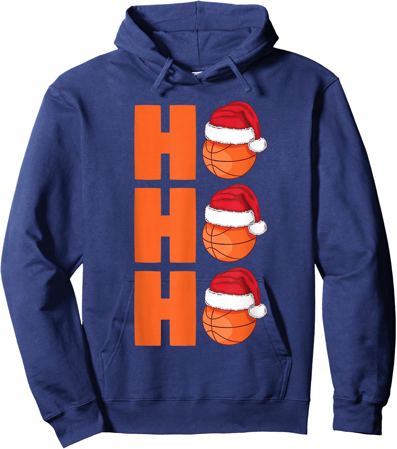 Xmas Santa Claus Basketball Christmas Hoodie - Hoodie | Navy