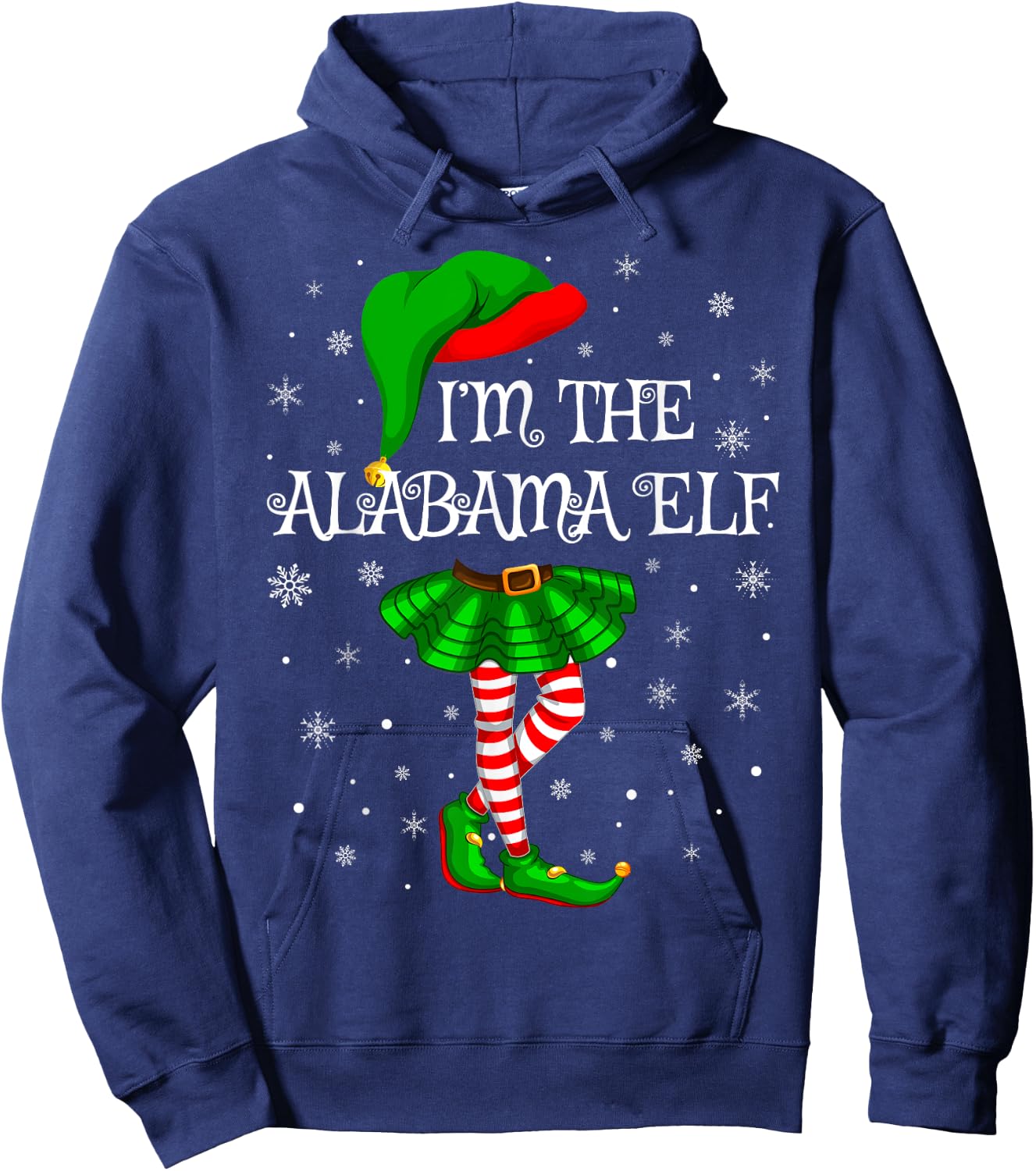 Matching Family Group I'm The Alabama Elf Christmas Hoodie - Hoodie | Navy