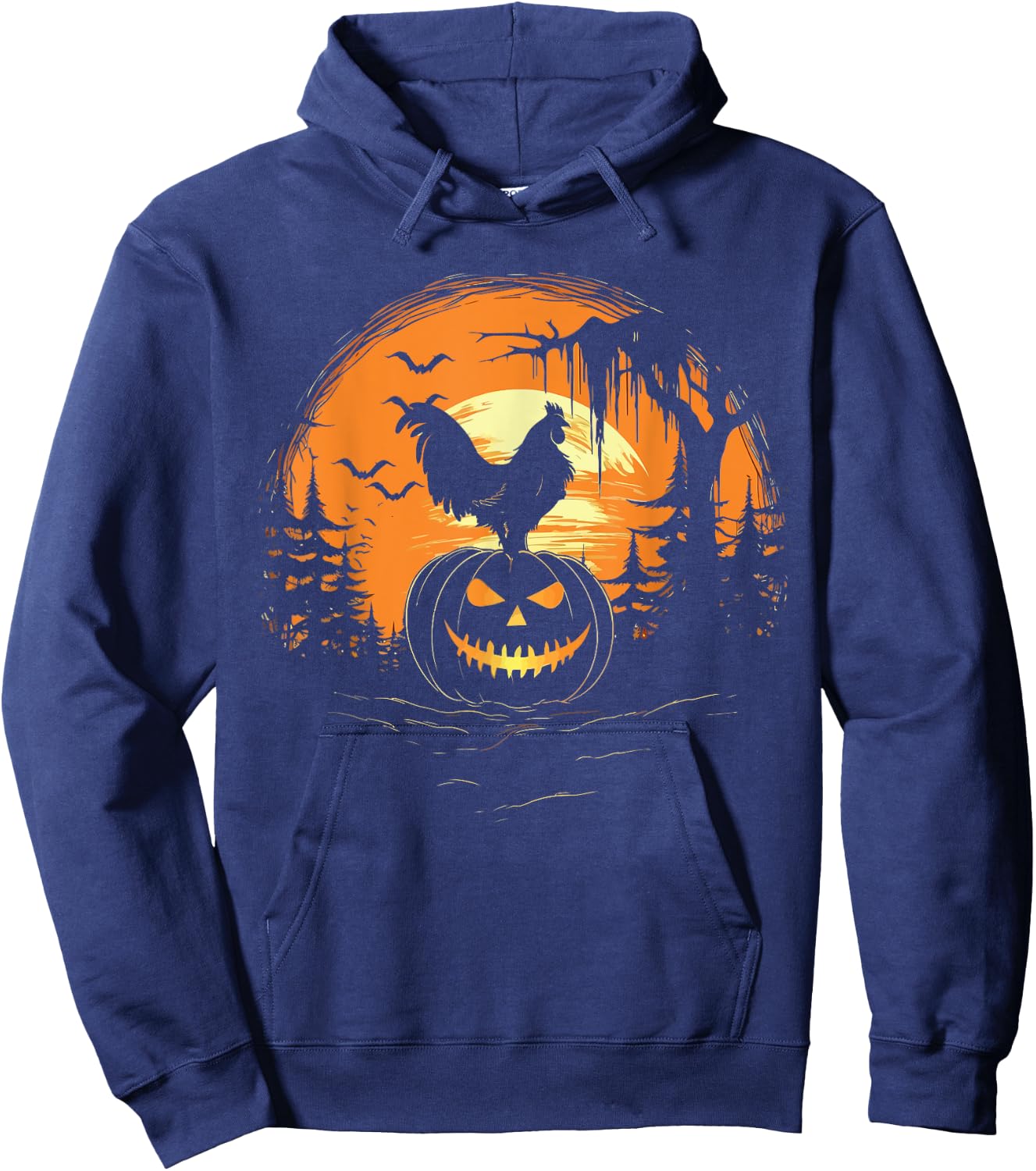 Chicken Halloween Trick Or Treat Chicken Farmer Rooster Hoodie - Hoodie | Navy
