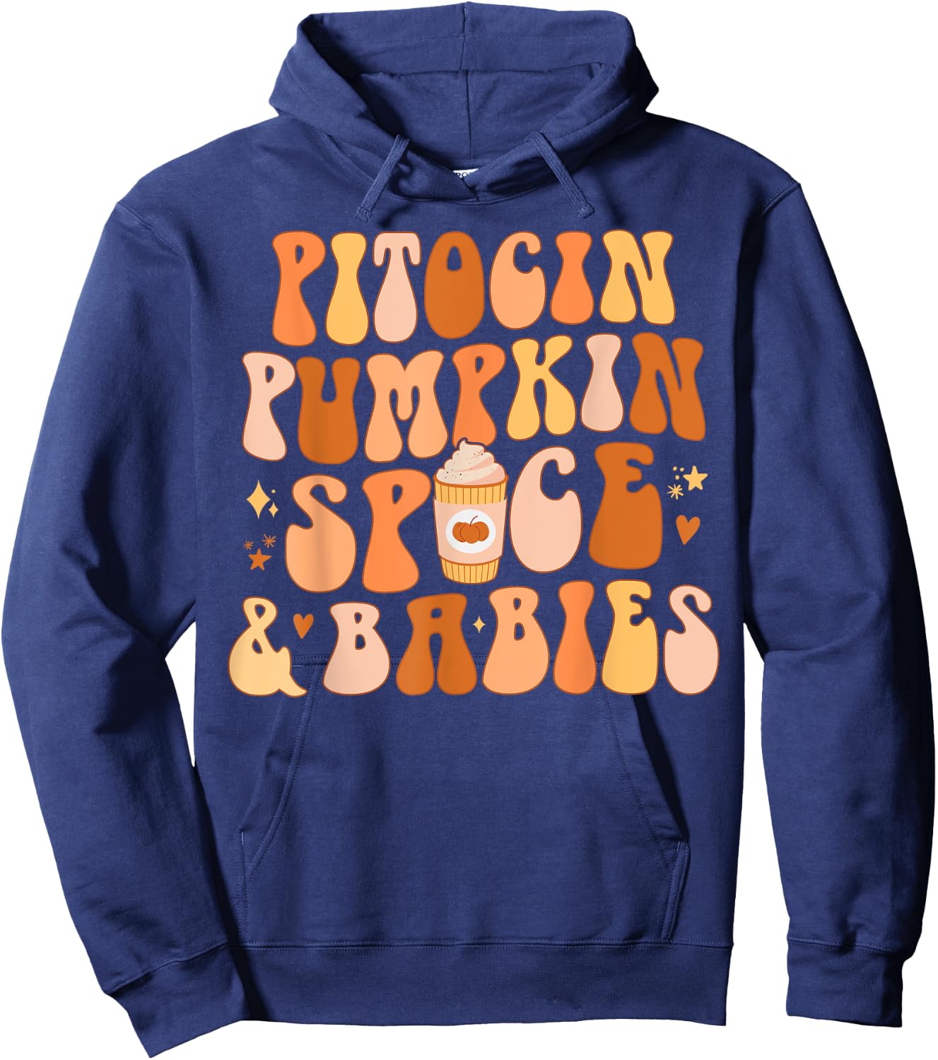 Halloween Labor And Delivery L&D Nurse Fall Pumpkins Midwife Hoodie - Hoodie | Navy