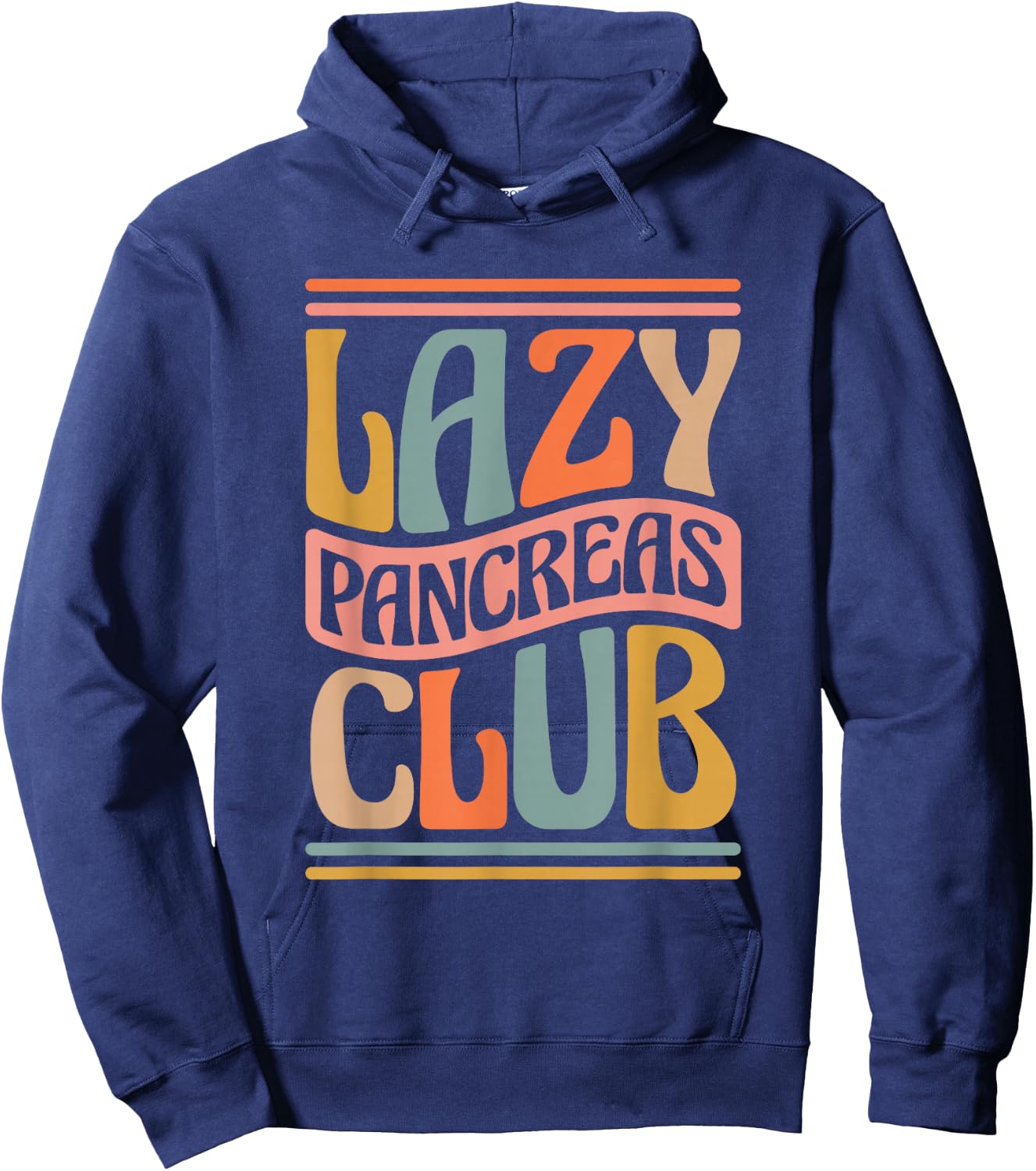 Lazy Pancreas Club, Diabetic and Diabetes Squad Hoodie - Hoodie | Navy