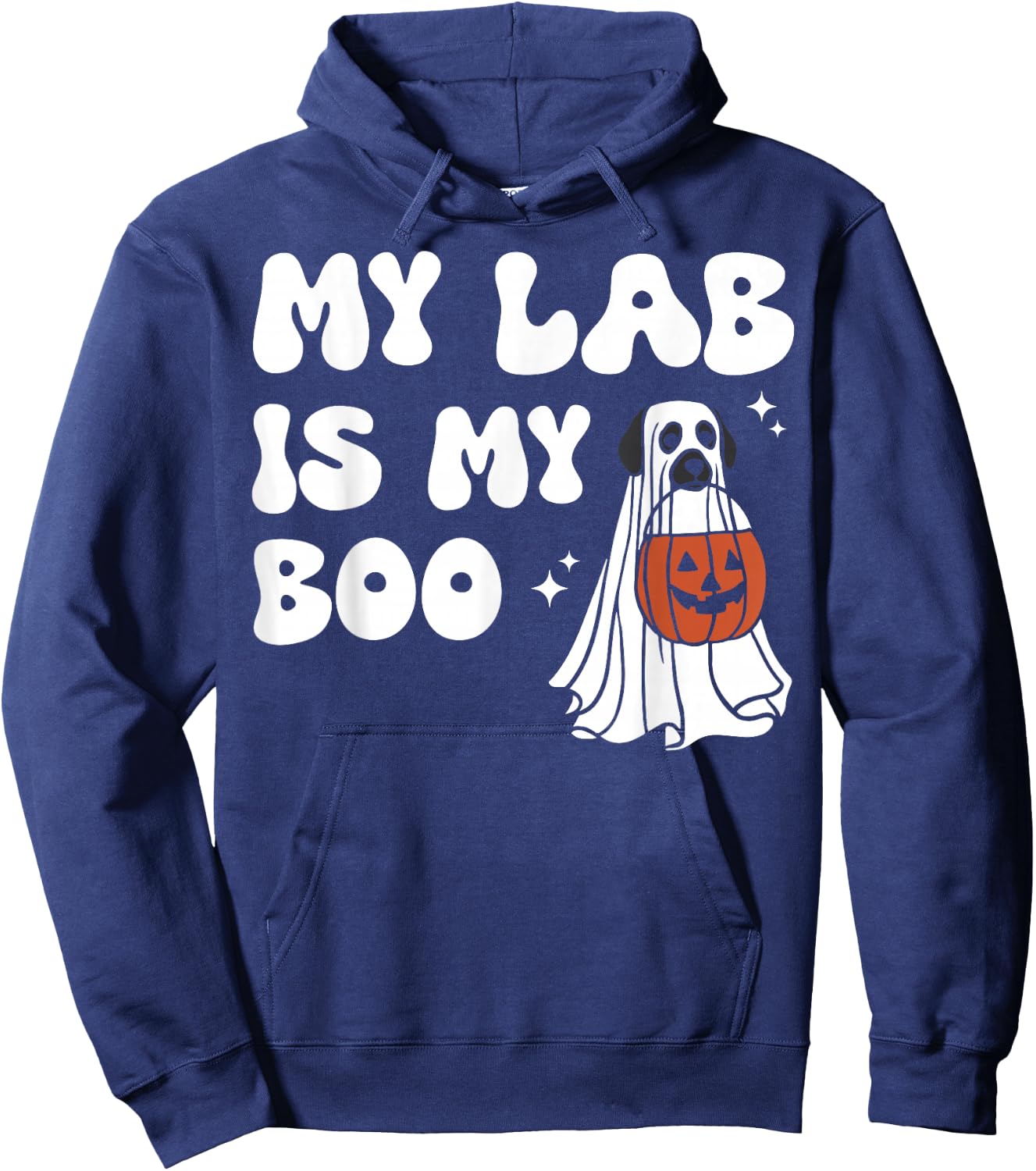 My Lab Is My Boo Dog Ghost Dog Halloween Retro Labrador Mama Men Women Hoodie - Hoodie | Navy