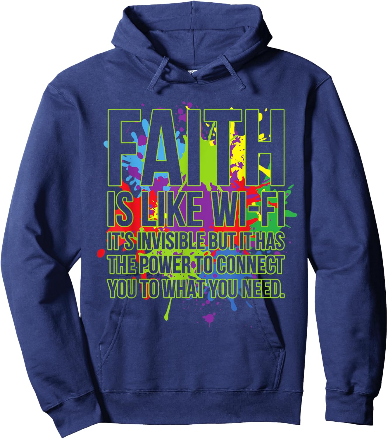 Faith Is Like Wifi God Jesus Religious Christian Men Women Hoodie - Hoodie | Navy