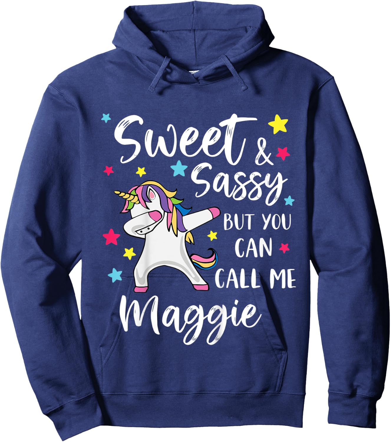 Kids Sweet And Sassy But You Can Call Me Maggie Personalized Name Hoodie - Hoodie | Navy