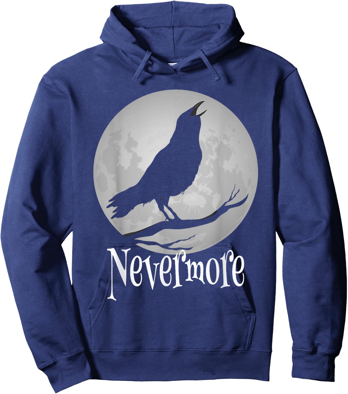 Crowcore Aesthetic - Raven Bird Spooky Dark Gothic Nevermore Hoodie - Hoodie | Navy