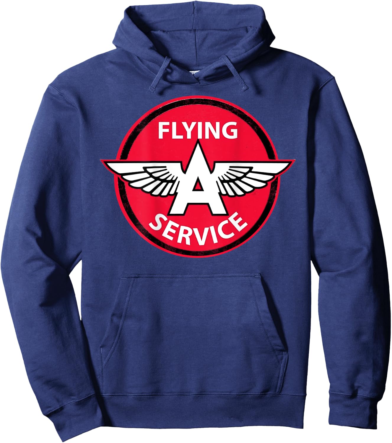 Back Only Print Retro Vintage Gas Station Flying A Service Hoodie - Hoodie | Navy