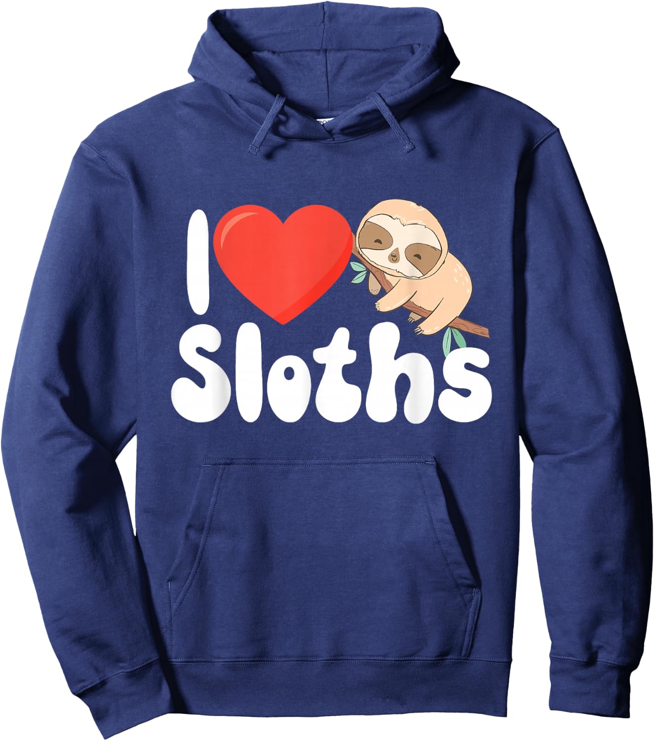 I Love Sloths - Wildlife Animal Lover Zookeeper Zoologist Hoodie - Hoodie | Navy