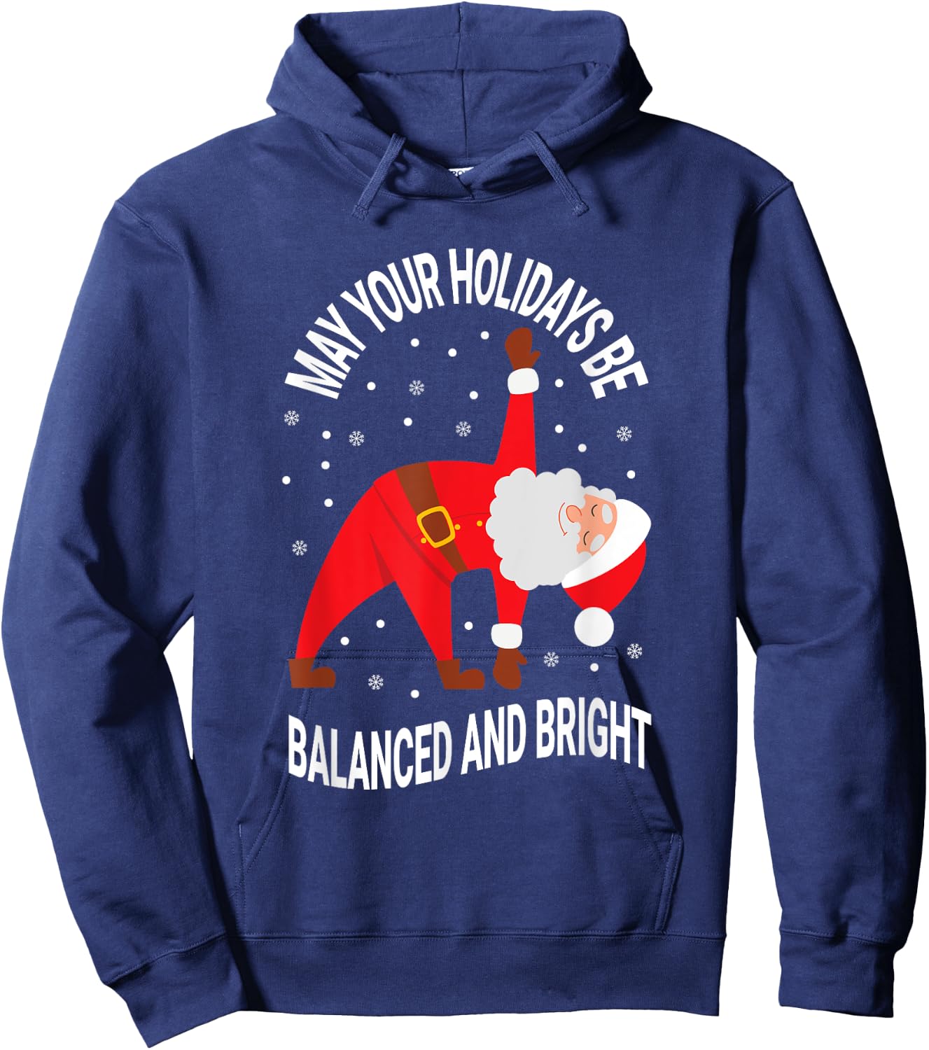 Yoga Practitioner Namasleigh Xmas Meditation Christmas Yoga Hoodie - Hoodie | Navy