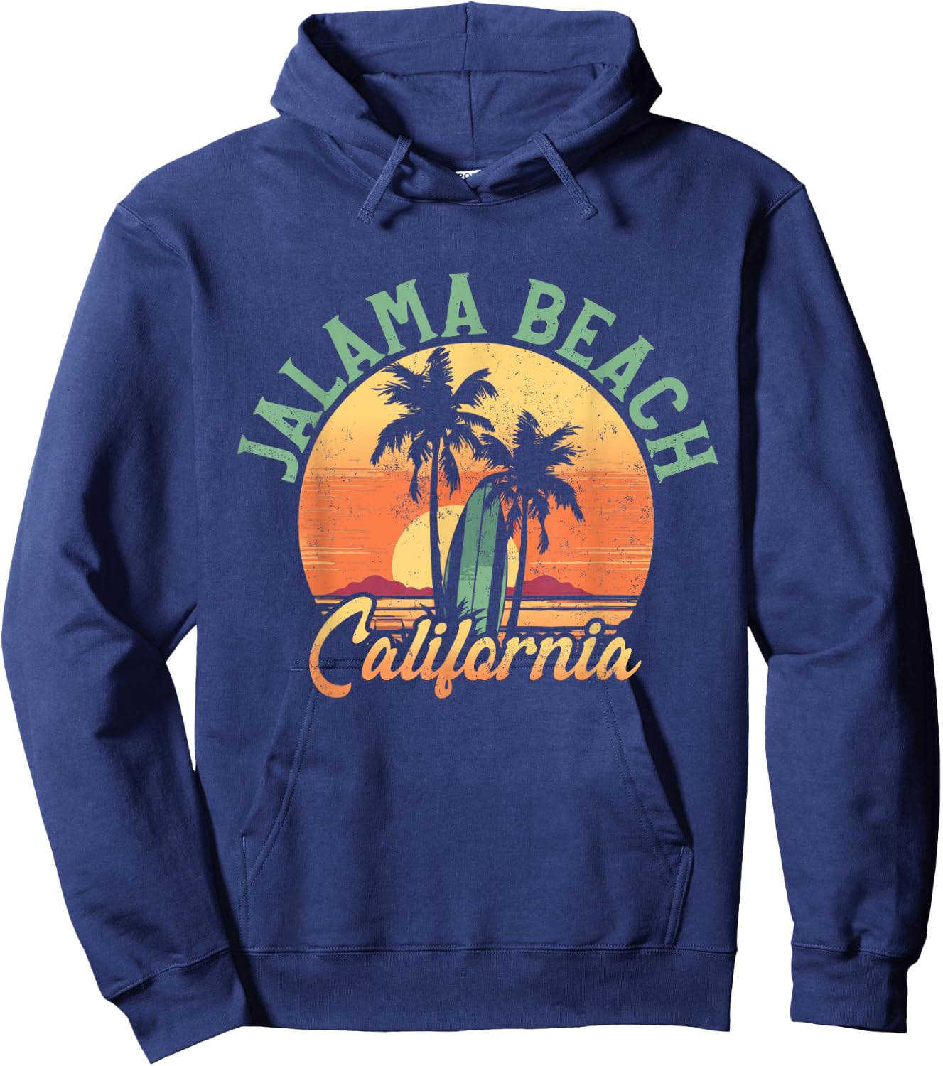 Jalama Beach California Retro Surfer Vintage Beach Men Women Hoodie - Hoodie | Navy