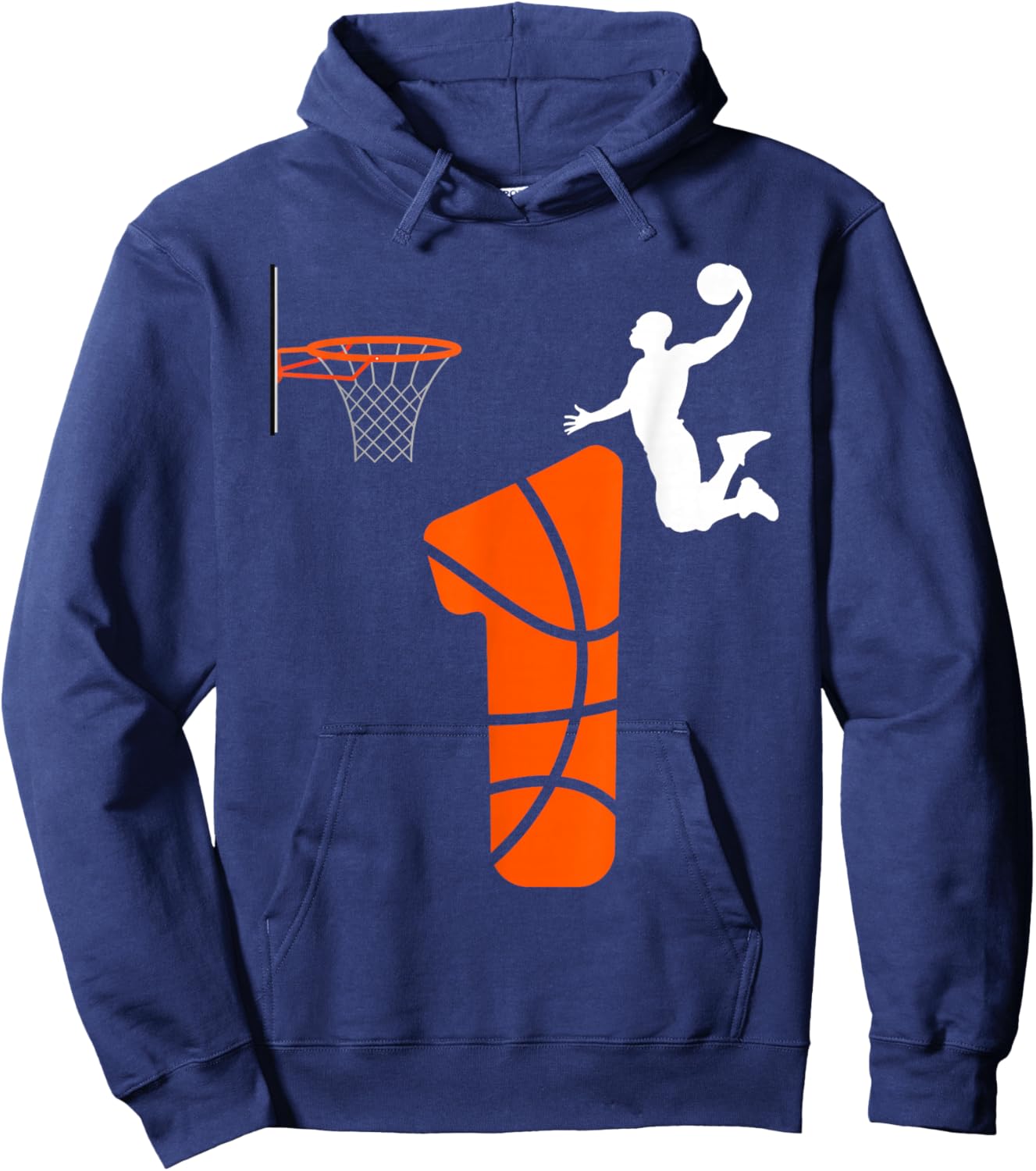 1 Year Old Slam Dunk Its My 1st Birthday Basketball Hoodie - Hoodie | Navy