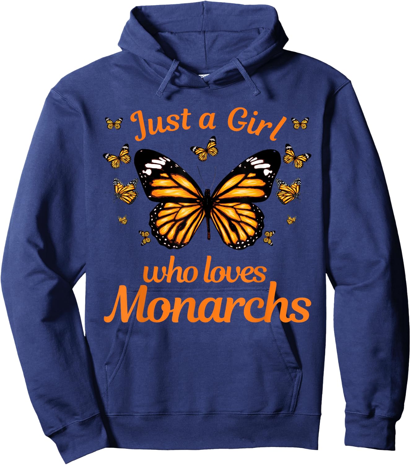 Funny Monarch Butterfly Art Girls Butterfly Lover Hoodie - Hoodie | Navy