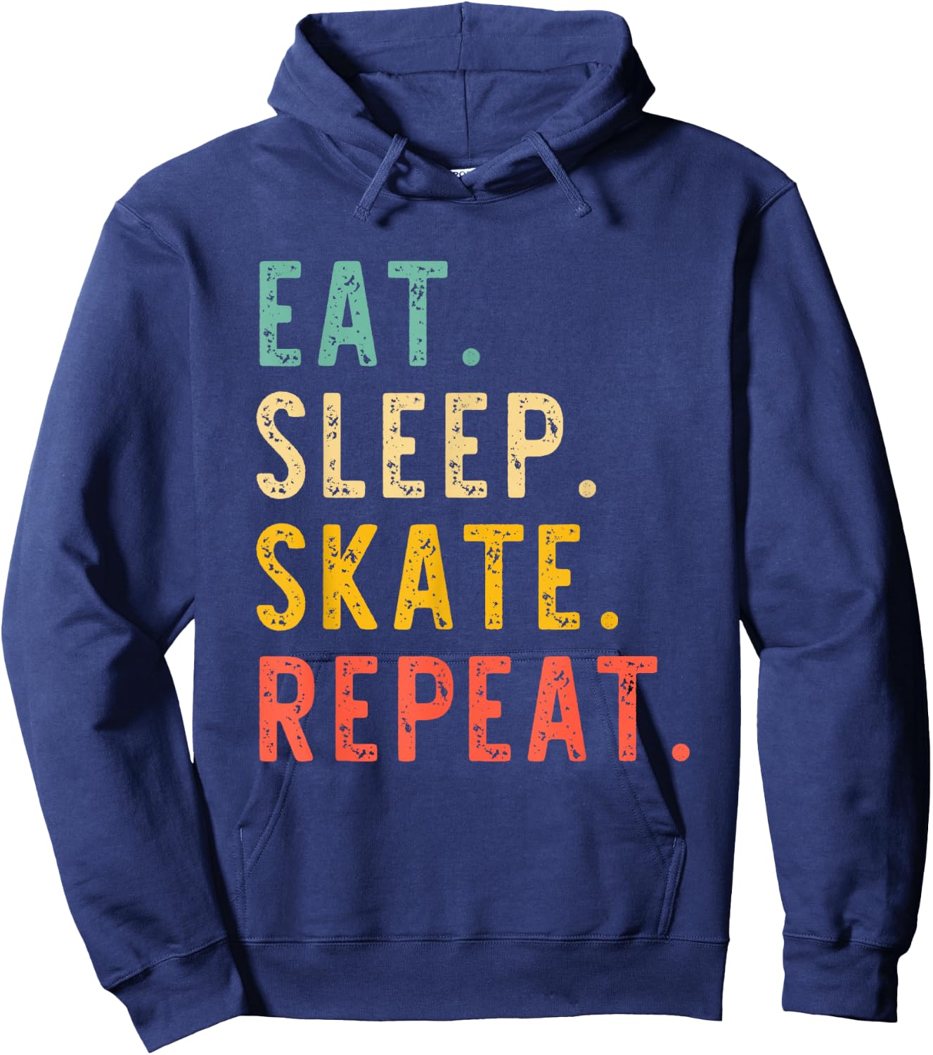 Eat Sleep Skate Repeat Skating Skater Ice Roller Retro Hoodie - Hoodie | Navy