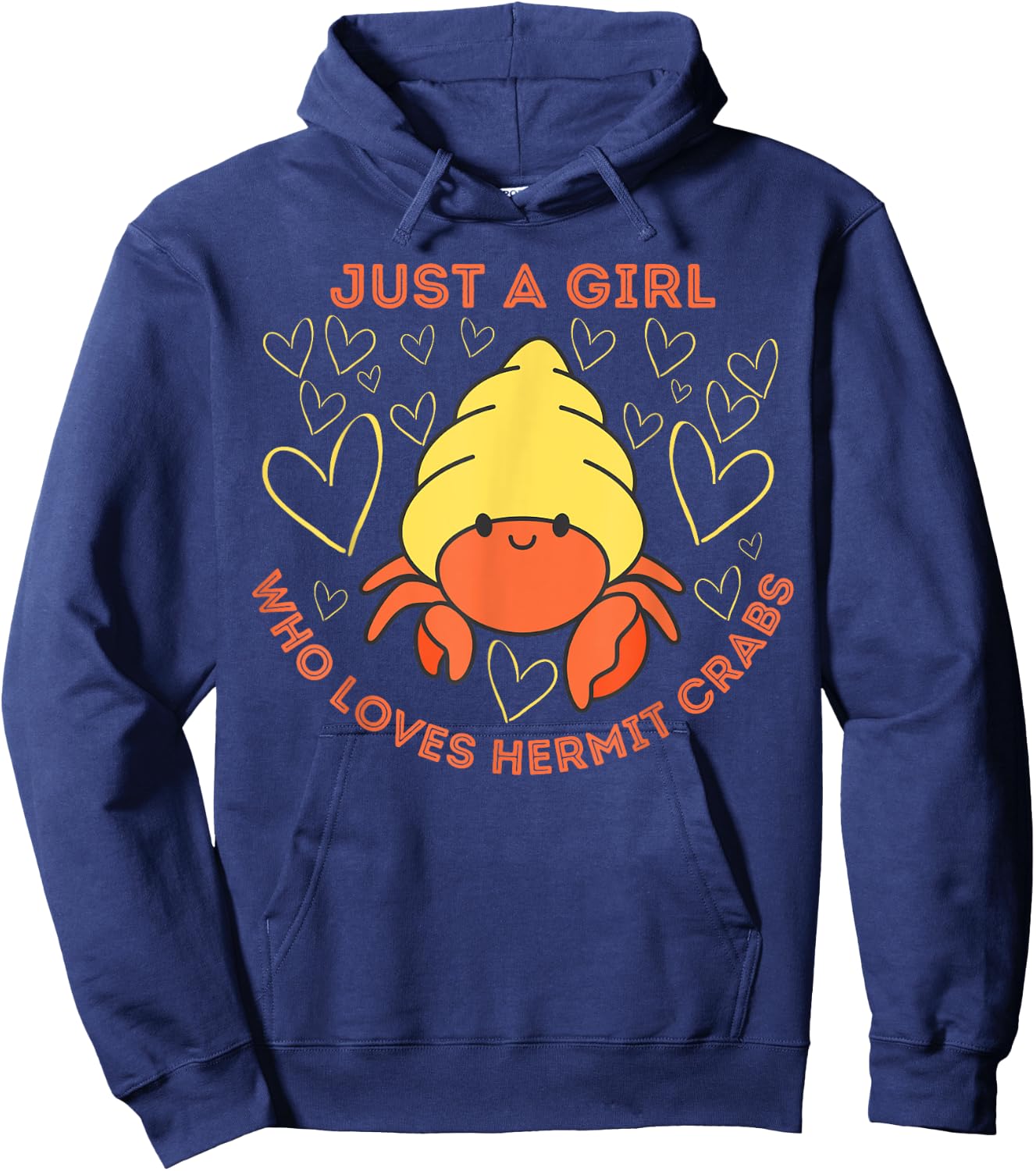 Just a Girl Who Loves Hermit Crabs Cute Hermit Crab Lover Hoodie - Hoodie | Navy