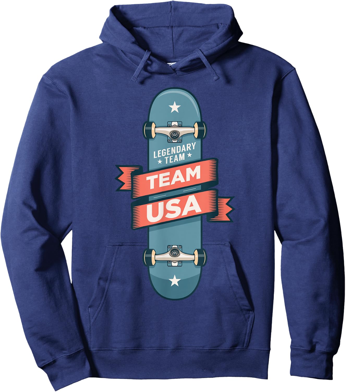 Skateboarding USA Support the Team Shirt USA Flag Skateboard Hoodie - Hoodie | Navy