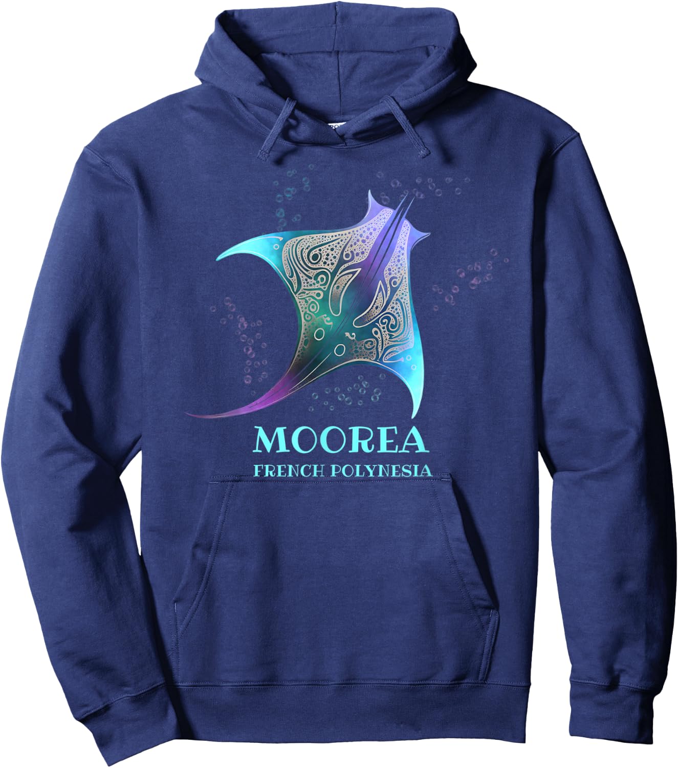 Stingray Manta Ray Scuba Diving, Moorea, French Polynesia Hoodie - Hoodie | Navy
