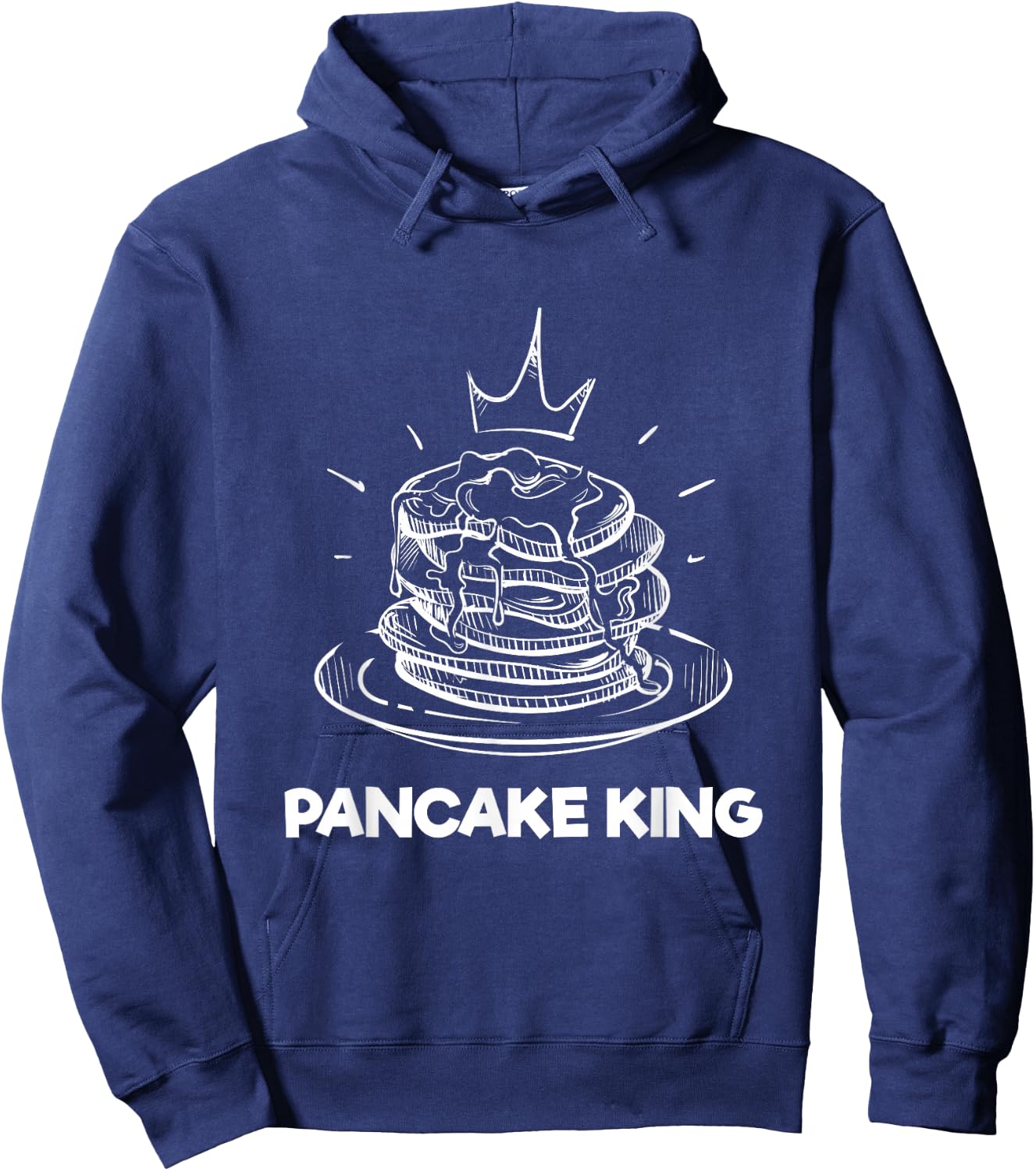 Pancake King Crown Funny Brunch Breakfast Lover Hoodie - Hoodie | Navy