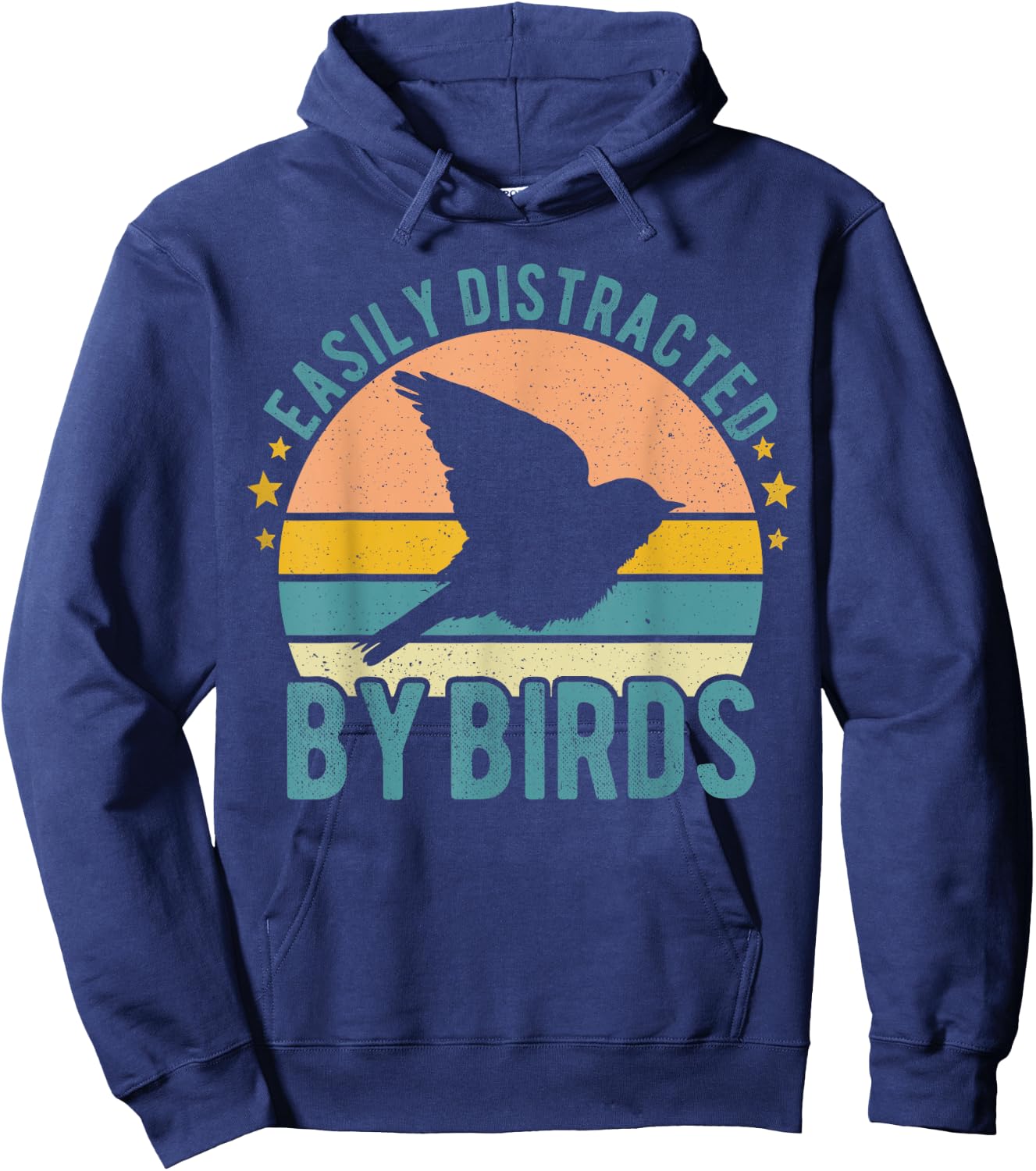 Easily Distracted By Birds Funny Watching Birding Birds Hoodie - Hoodie | Navy