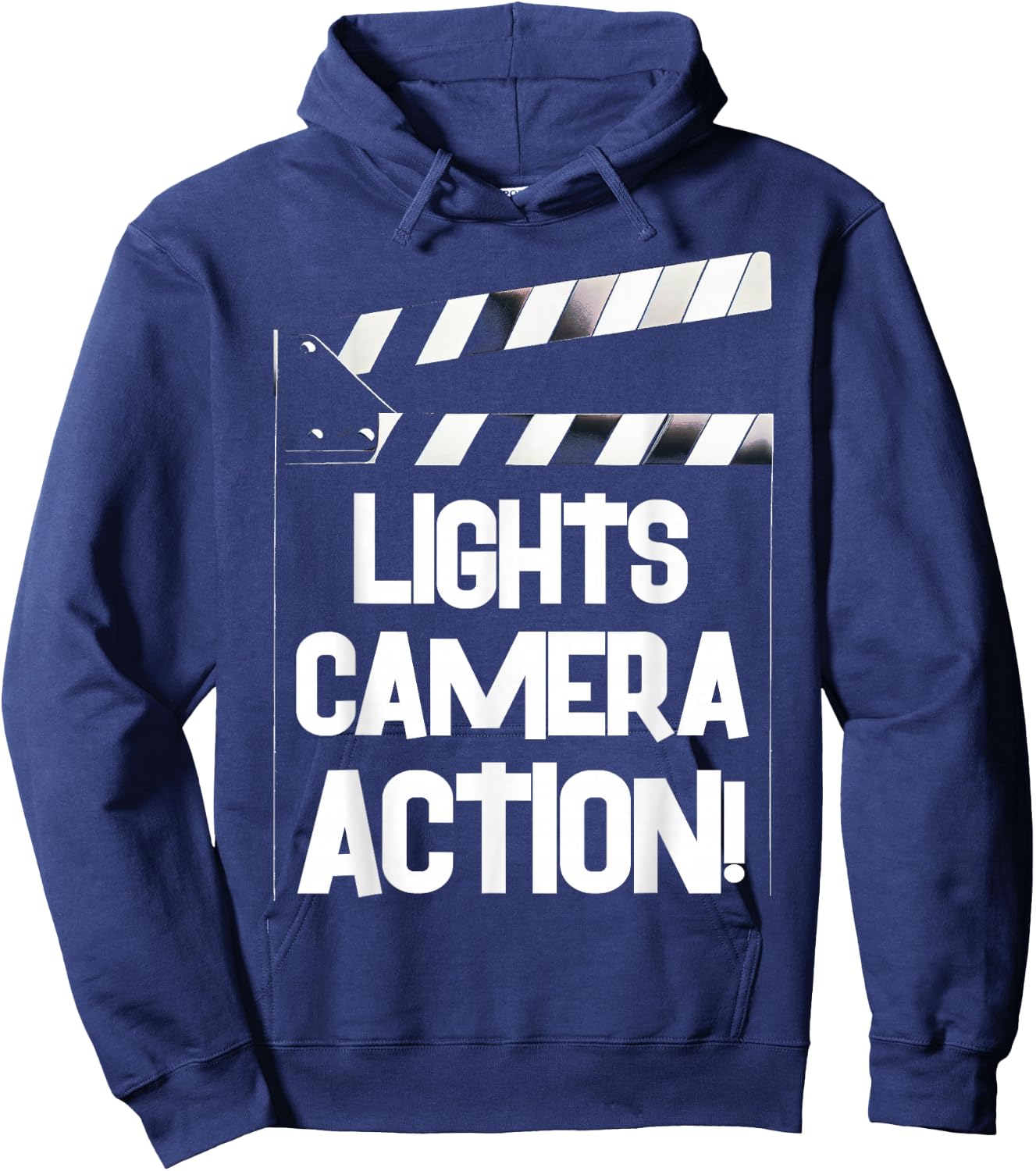 Lights Camera Action Clapper Board Film Crew Director Hoodie - Hoodie | Navy