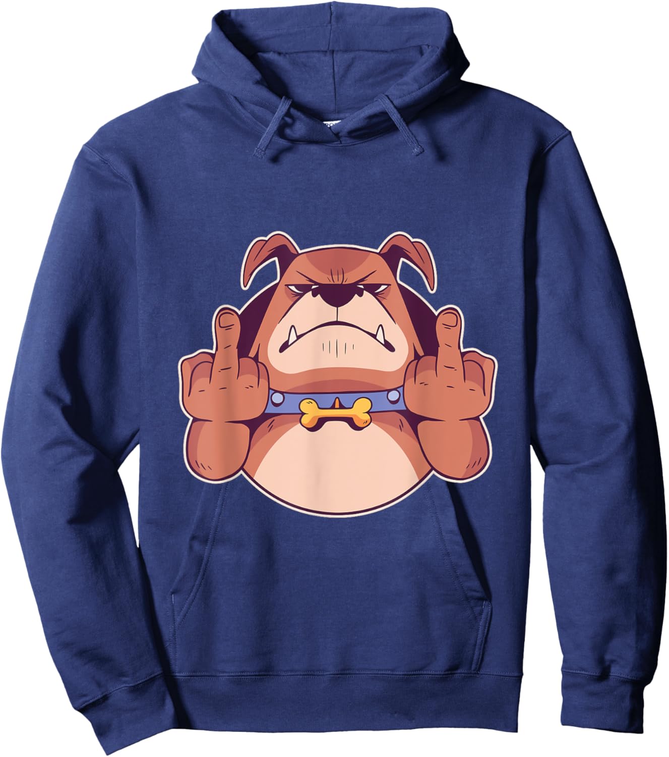 Dog Middle Finger Bulldog Stink Finger Funny Gift Hoodie - Hoodie | Navy