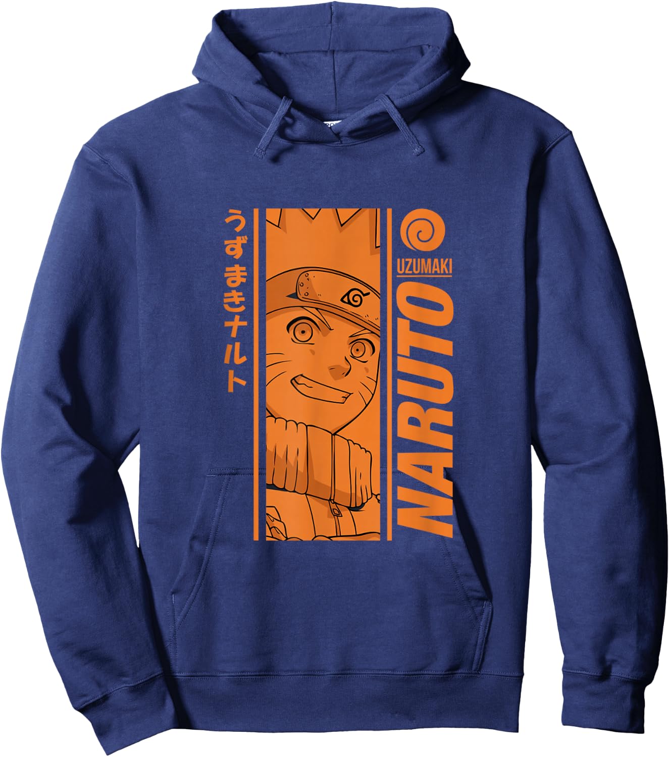 Naruto Classic Orange Monochrome Graphic Hoodie - Hoodie | Navy