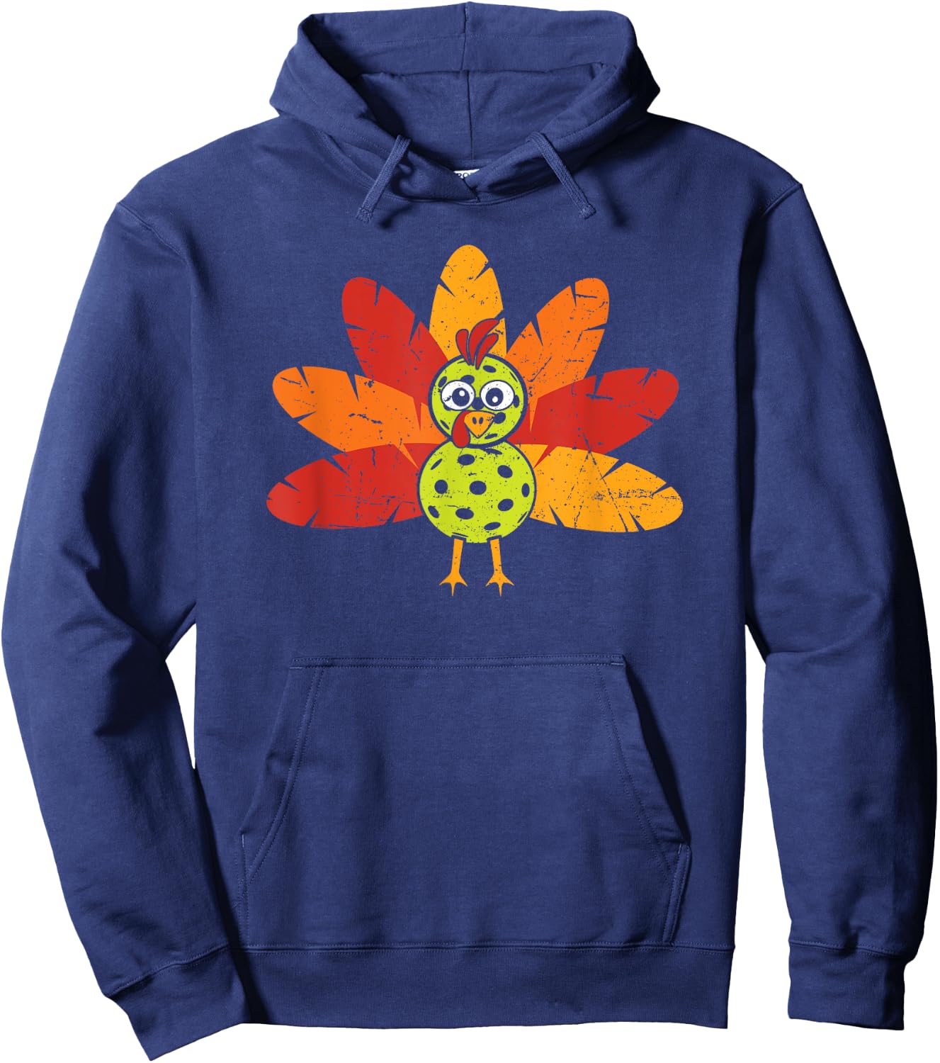 Thanksgiving Pickleball Funny Pickleball Turkey Thanksgiving Hoodie - Hoodie | Navy