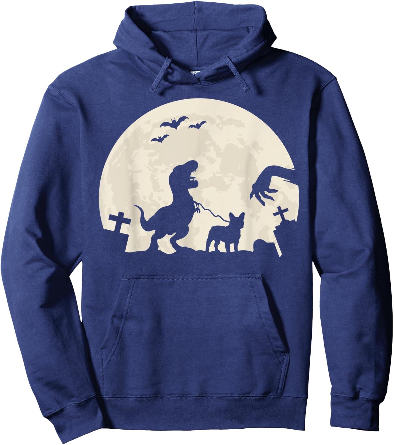 Halloween French Bulldog Dog Frenchie Dinosaur Costume Men Women Kids Hoodie - Hoodie | Navy