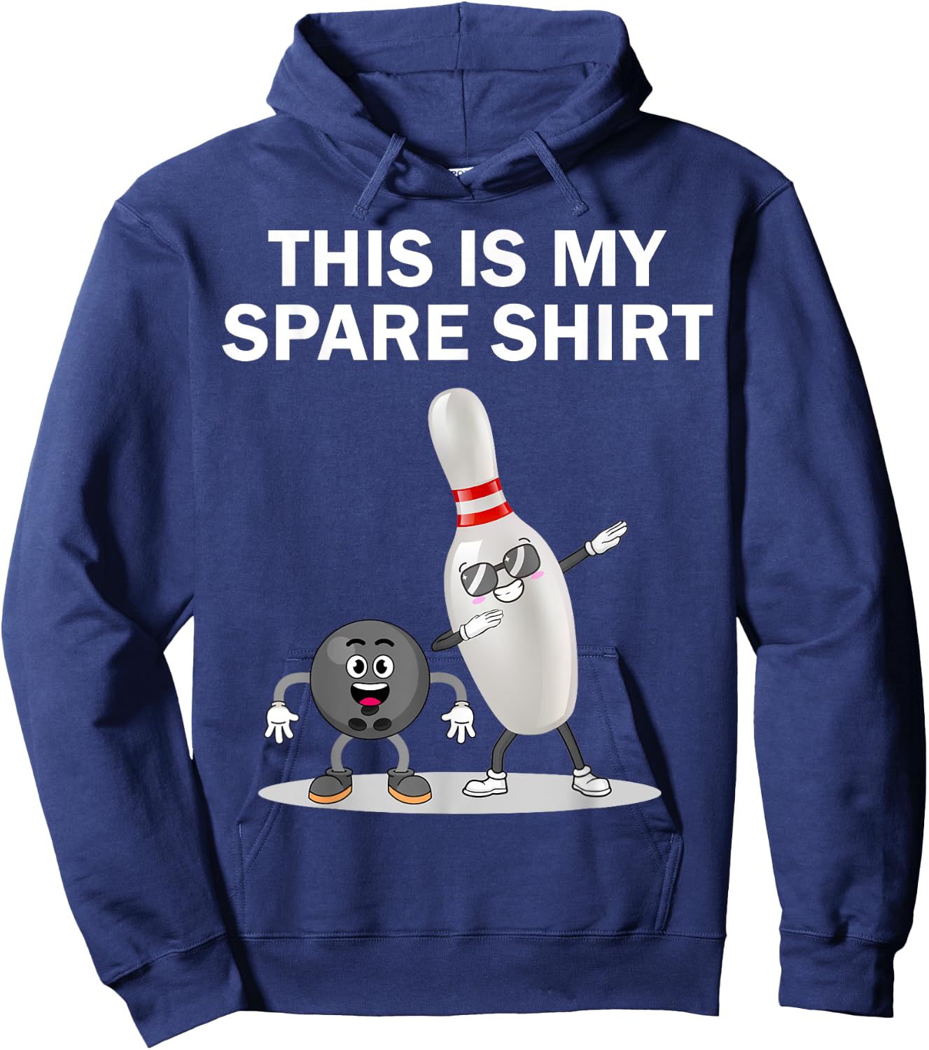 Funny Bowling Dabbing This is My Spare Shirt Bowling Hoodie - Hoodie | Navy