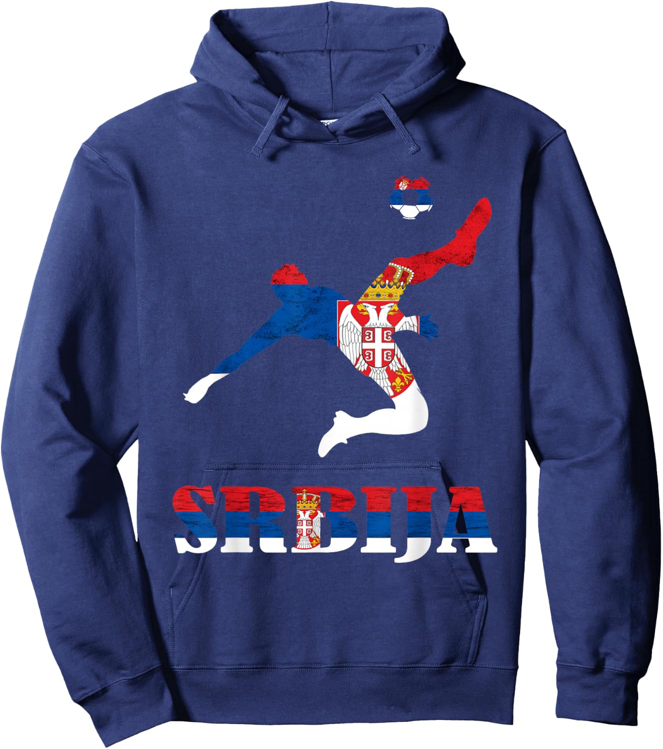 Serbia Soccer Player Srbija Serbian Pride Serbian Flag Hoodie - Hoodie | Navy