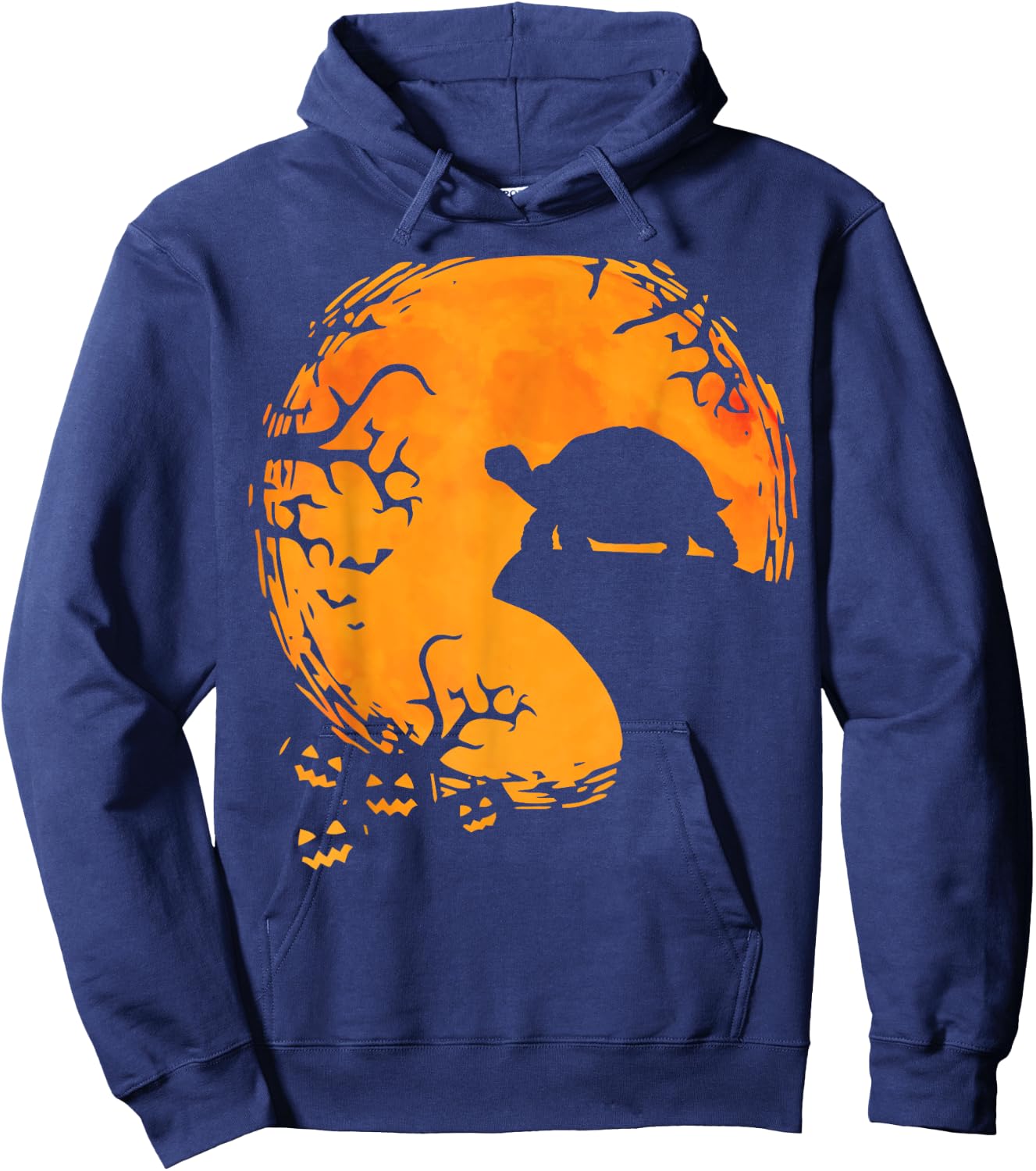 Funny Tortoise Halloween Silhouette Spooky Tortoise Lover Hoodie - Hoodie | Navy