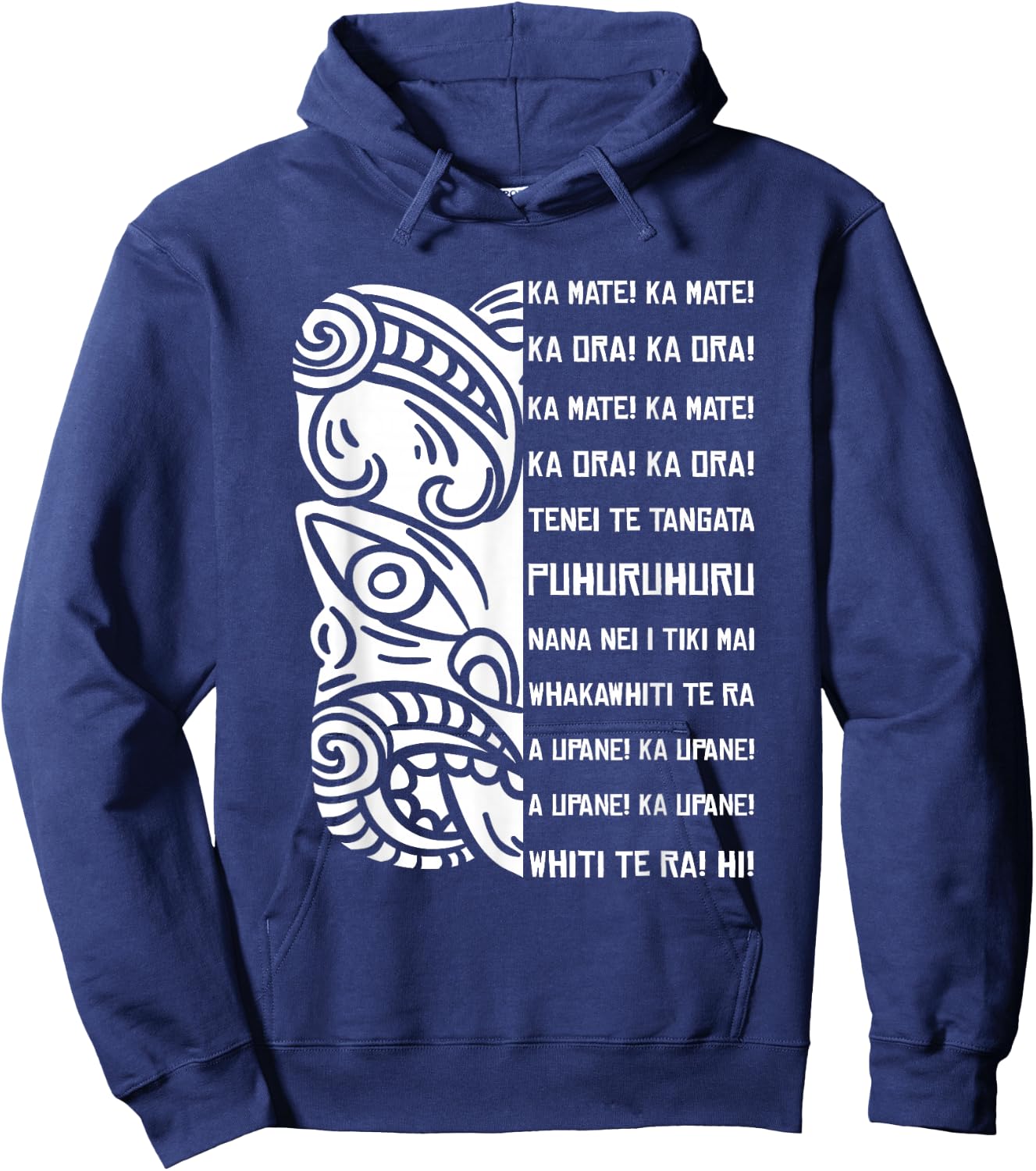 Haka Lyrics New Zealand Black Maori Kiwi NZ Fan Rugby Hoodie - Hoodie | Navy