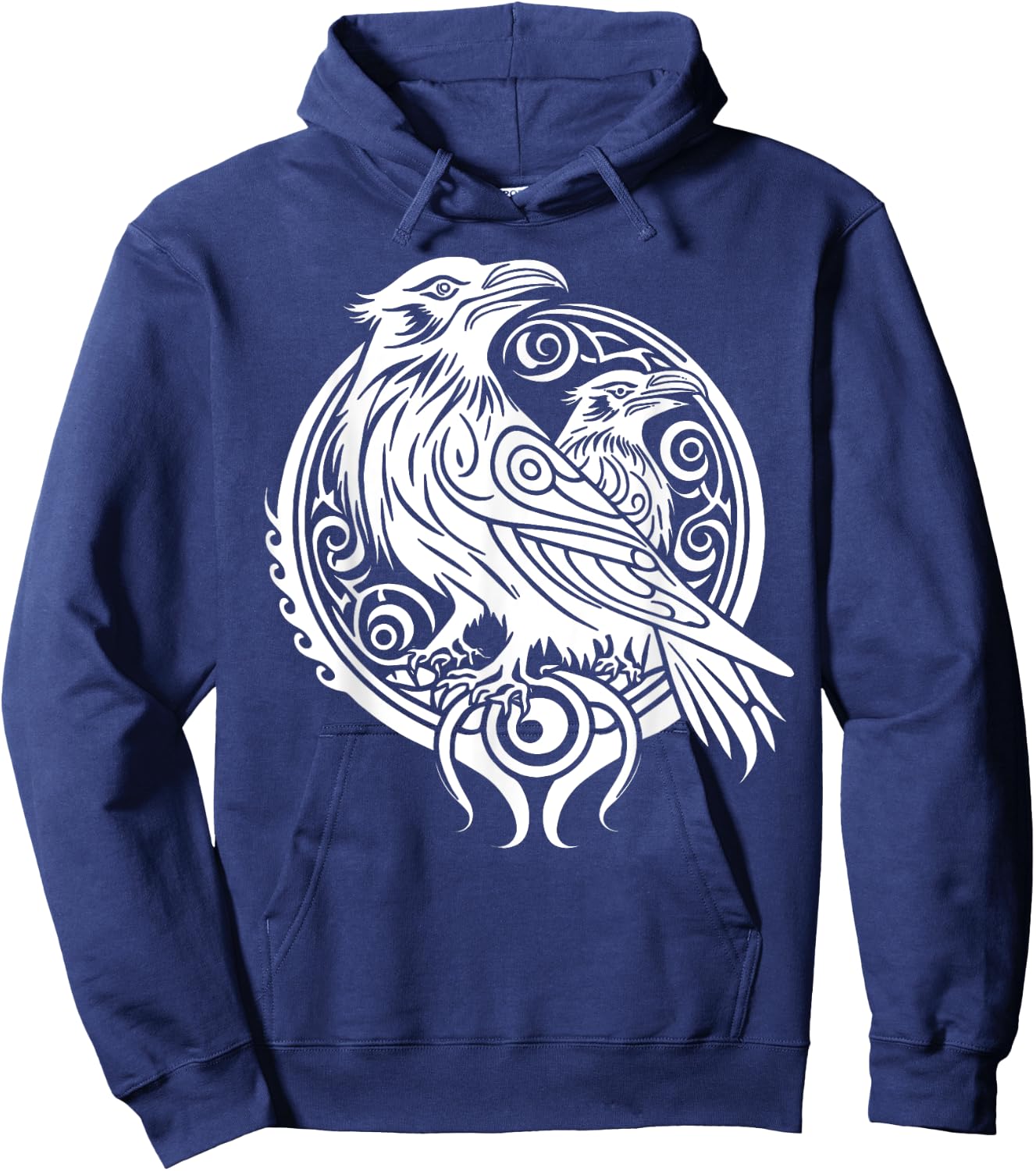 Odins Raven Norse Mythology Viking Birds Celtic Knots Asgard Hoodie - Hoodie | Navy