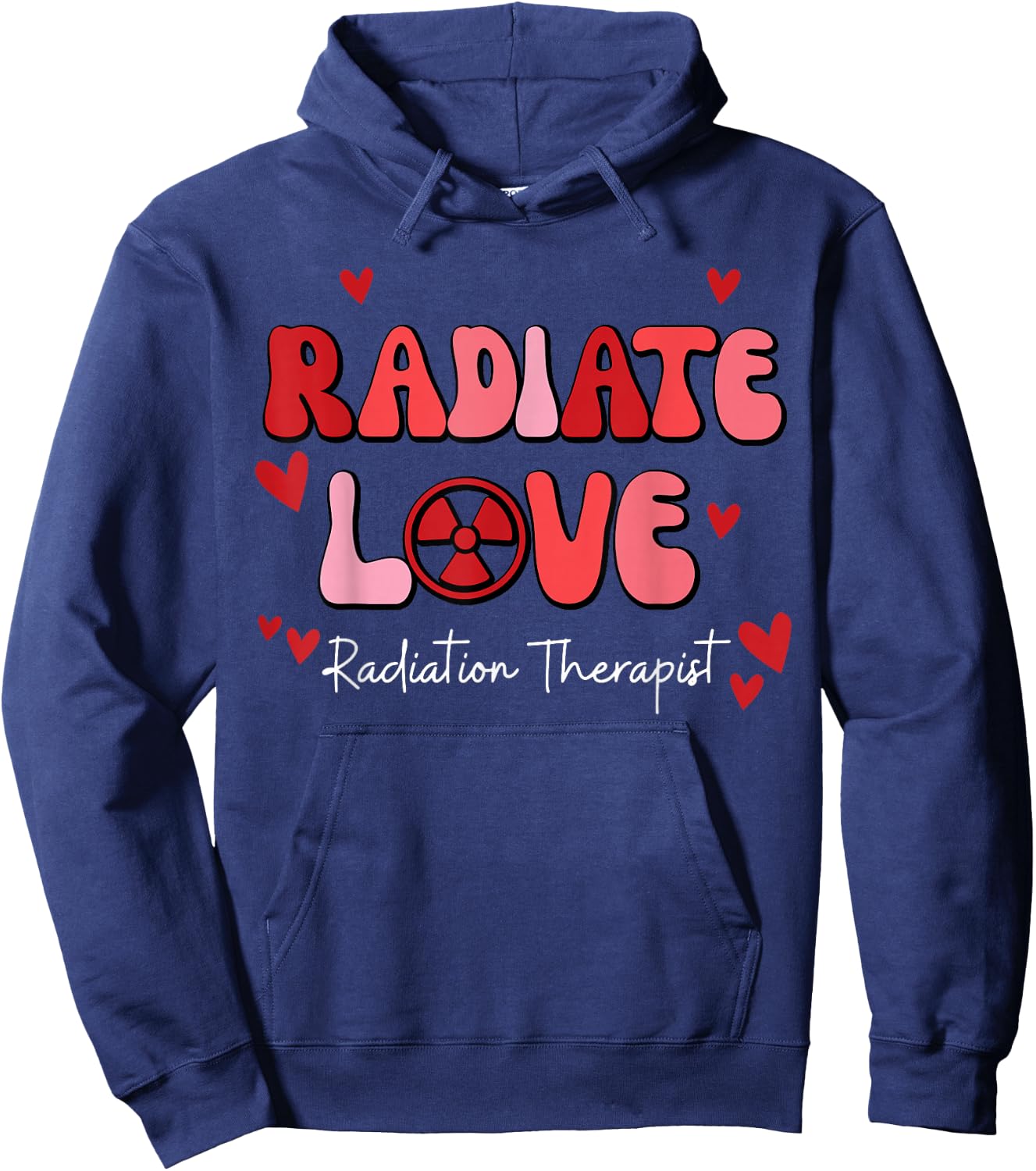 Radiate Love Radiation Therapist Valentines X-Ray Radiology Hoodie - Hoodie | Navy