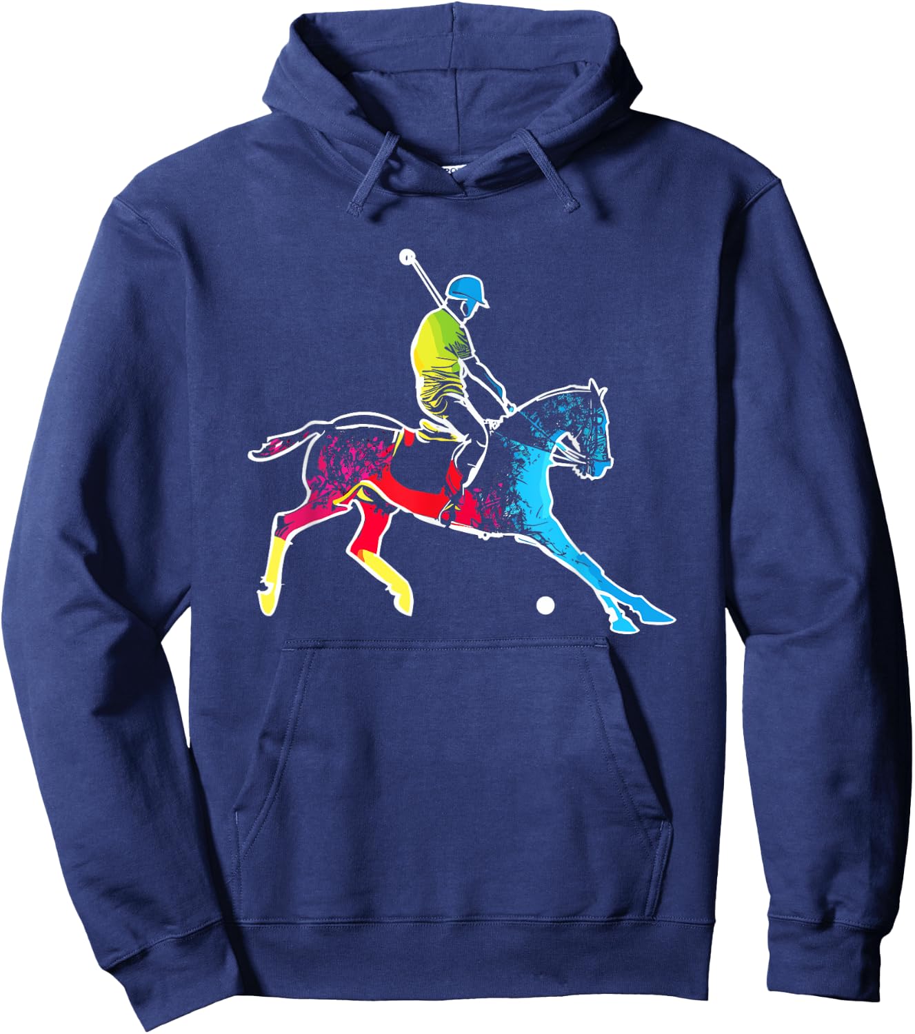 Horse Polo Player - Colorful Polo Sports Horseback Riding Hoodie - Hoodie | Navy