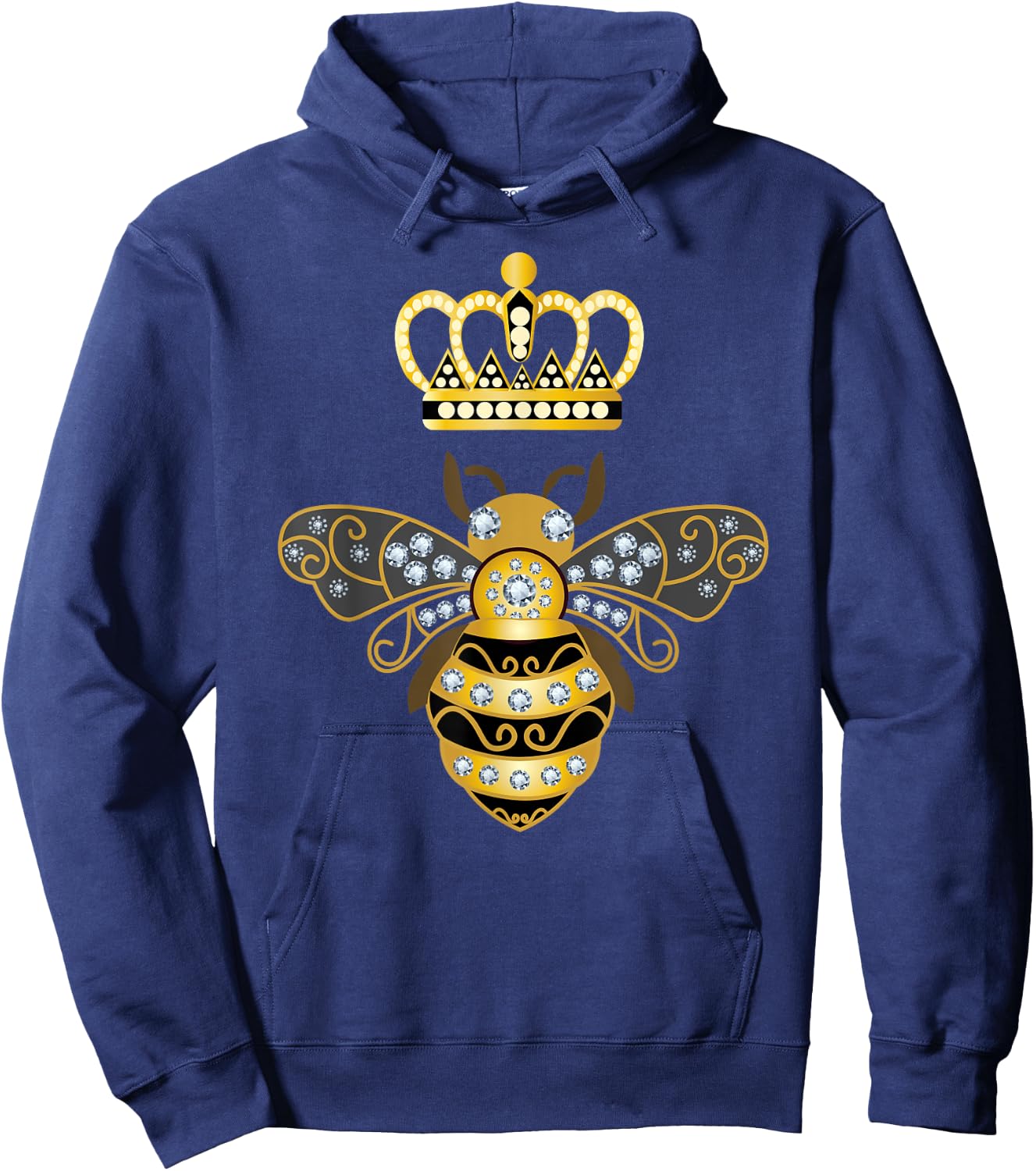 Queen Bee Crown Women Men Girls Honey Hive Beekeeping Bee Hoodie - Hoodie | Navy