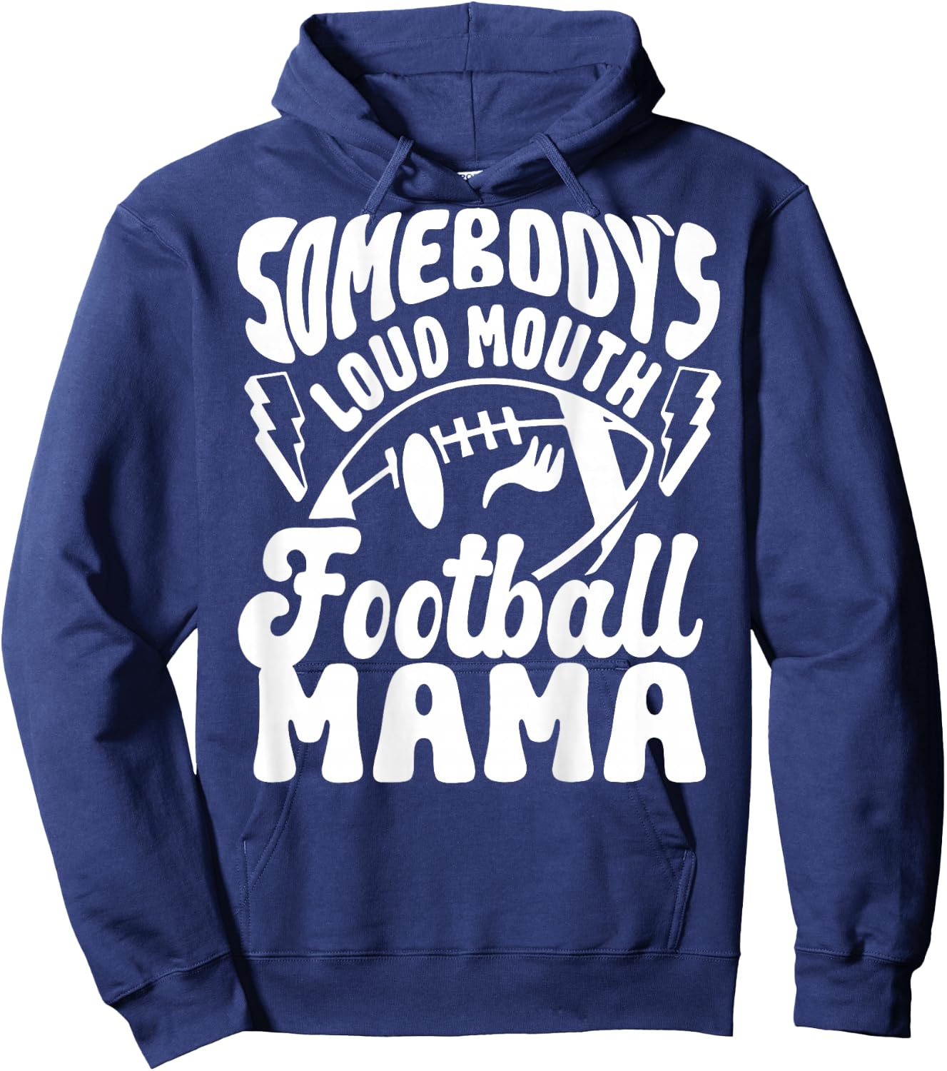 Somebody's Loud Mouth Football Mama retro football Hoodie - Hoodie | Navy