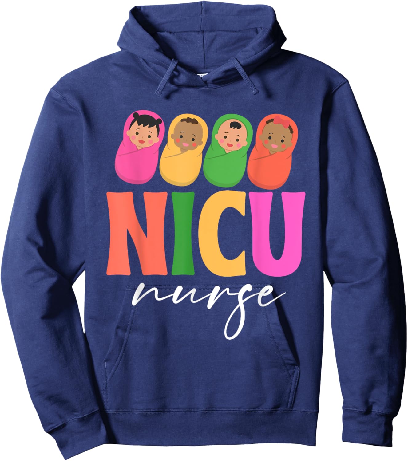 Groovy NICU Nurse ICU Neonatal Team Tiny Humans For Hoodie - Hoodie | Navy