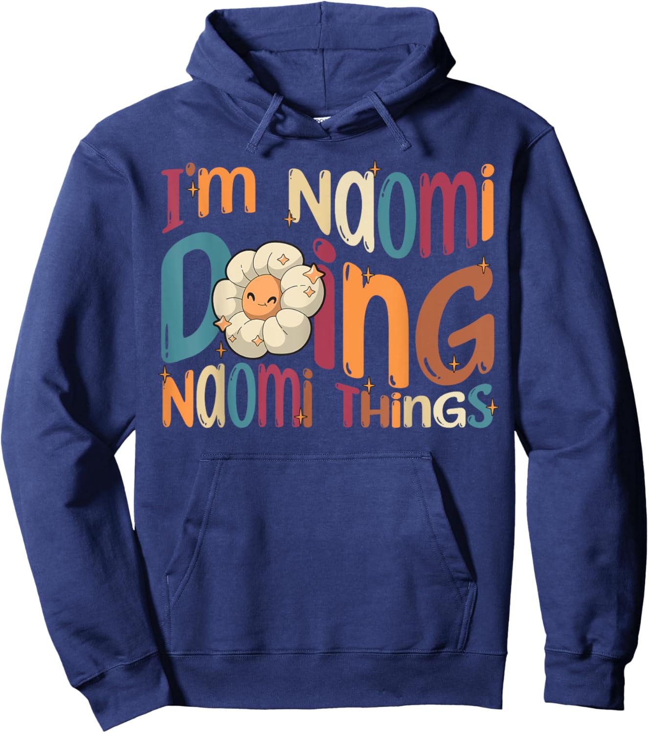Naomi Happy Birthday , Women's Retro Sports Cartoon , Black, Small Hoodie - Hoodie | Navy