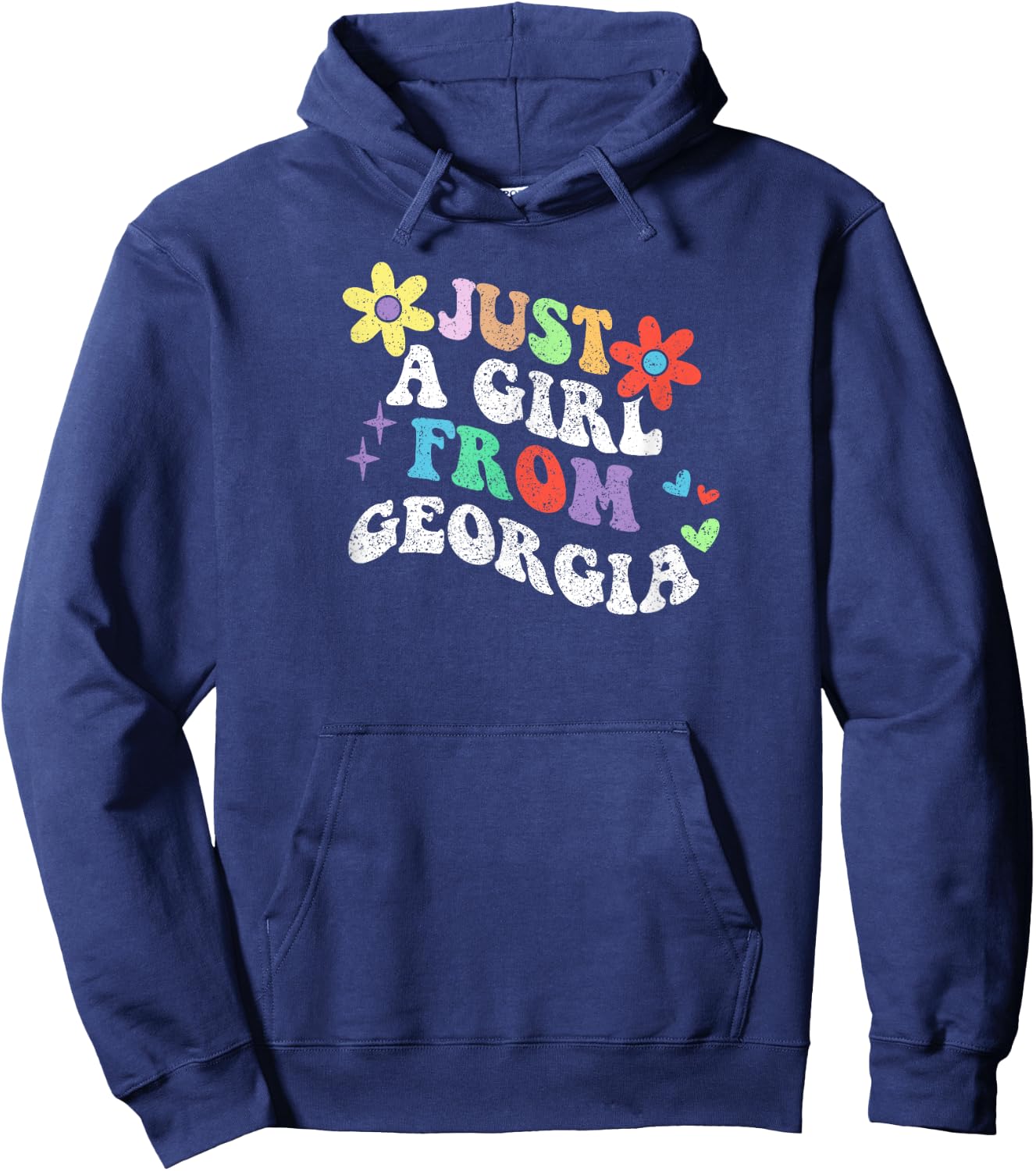 Retro Groovy Just A Girl From Georgia Mother's Day 2023 Hoodie - Hoodie | Navy