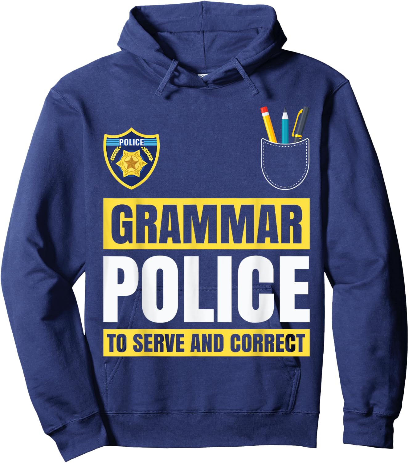 Grammar Police Funny Costume Idea Gift Teachers Students Women Kids Hoodie - Hoodie | Navy