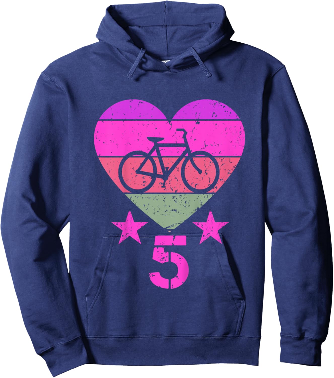 Bicycle Birthday 5 Year Old Boy Girl Bike 5th Birthday Hoodie - Hoodie | Navy