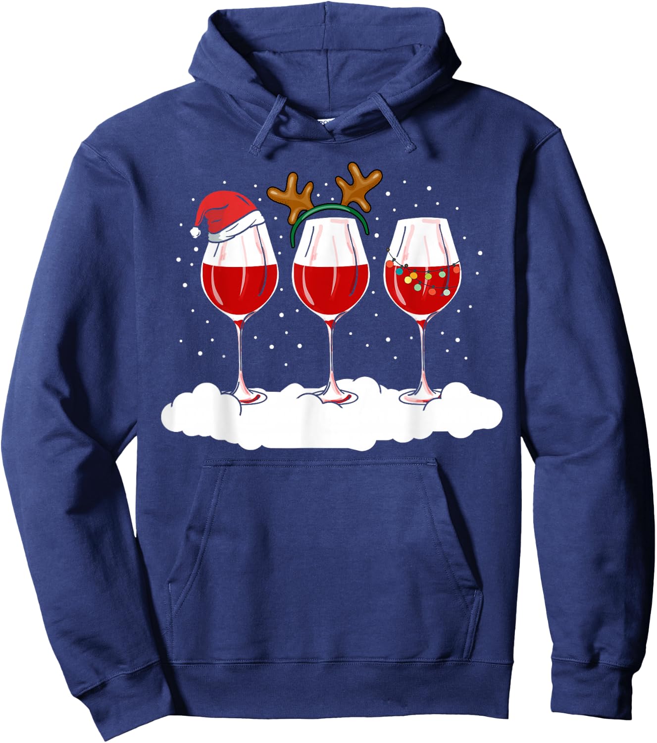 Funny Wine Gifts Men Women Wine Ugly Christmas Wine Hoodie - Hoodie | Navy