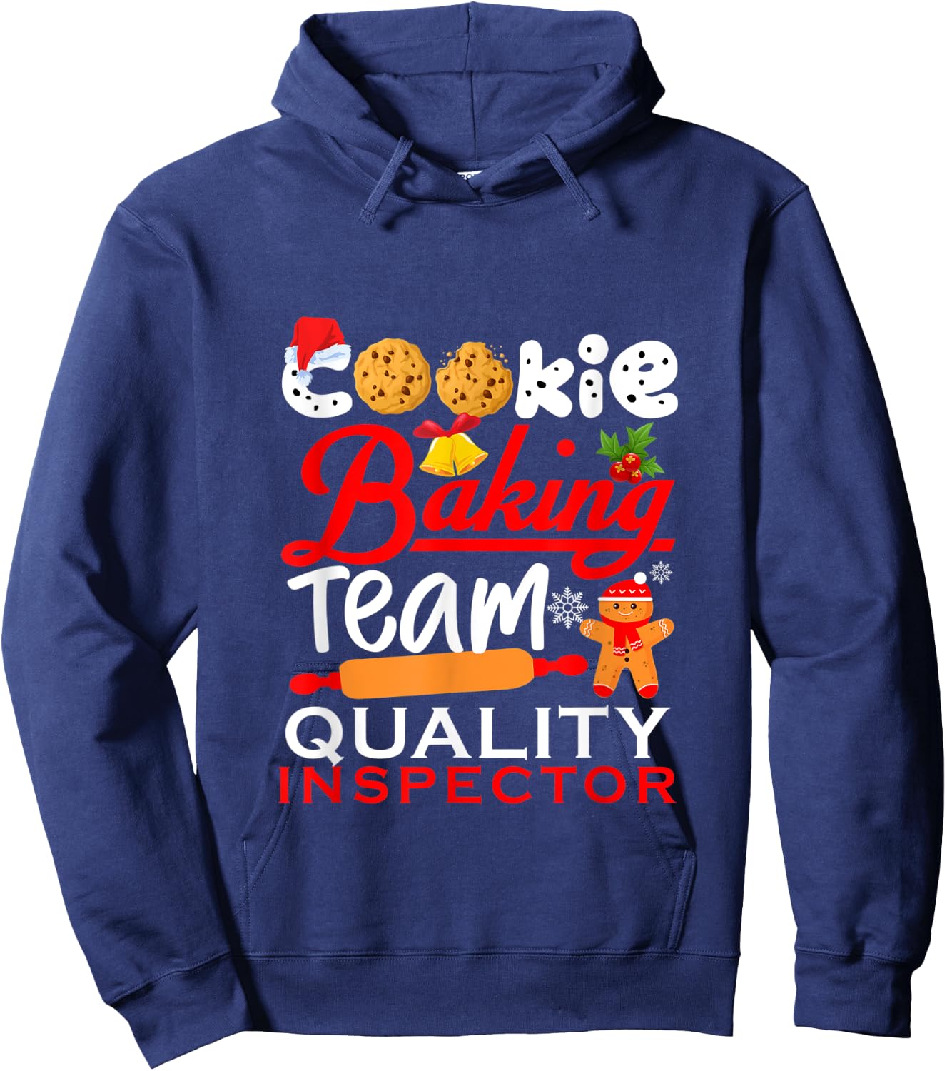 Cookie Baking Team Quality Inspector Funny christmas Holiday Hoodie - Hoodie | Navy