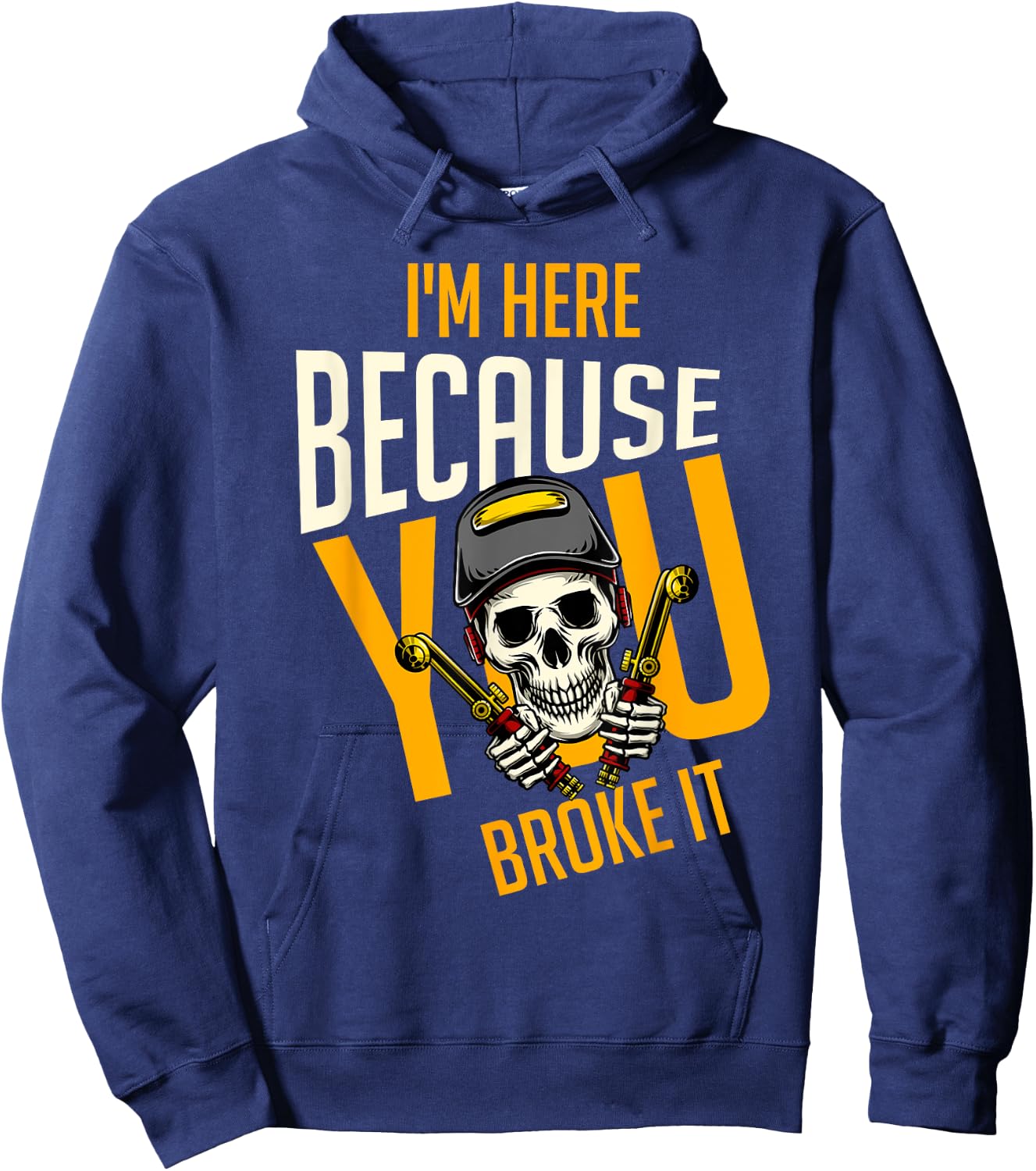 Funny Maintenance Worker Vintage Skull-woker Welder Hoodie - Hoodie | Navy