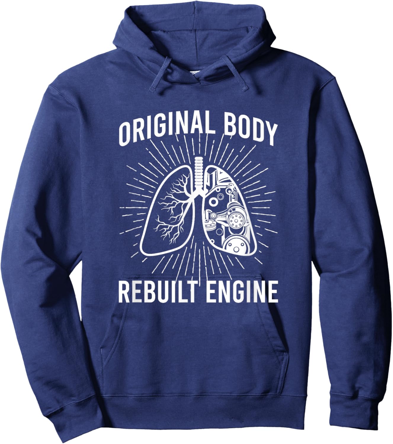 Rebuilt Lung Transplant Survivor Lung Transplant Recovery Hoodie - Hoodie | Navy
