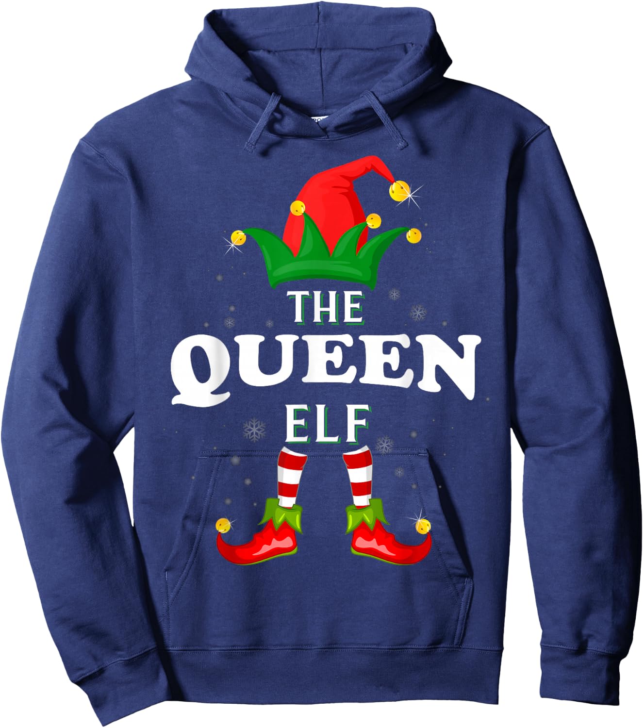 Xmas Queen Elf Family Matching Christmas Pajama Hoodie - Hoodie | Navy