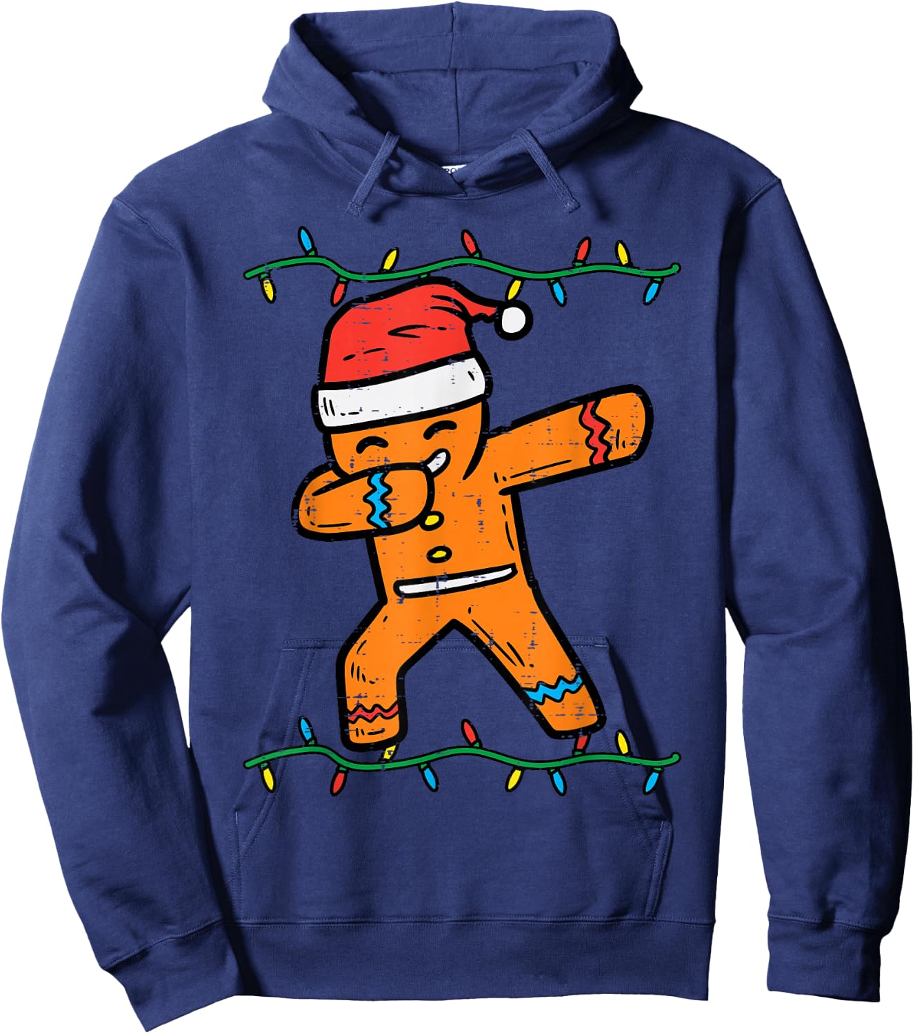 Dabbing Gingerbread Man Cookie Christmas Boys Men Kids Xmas Hoodie - Hoodie | Navy