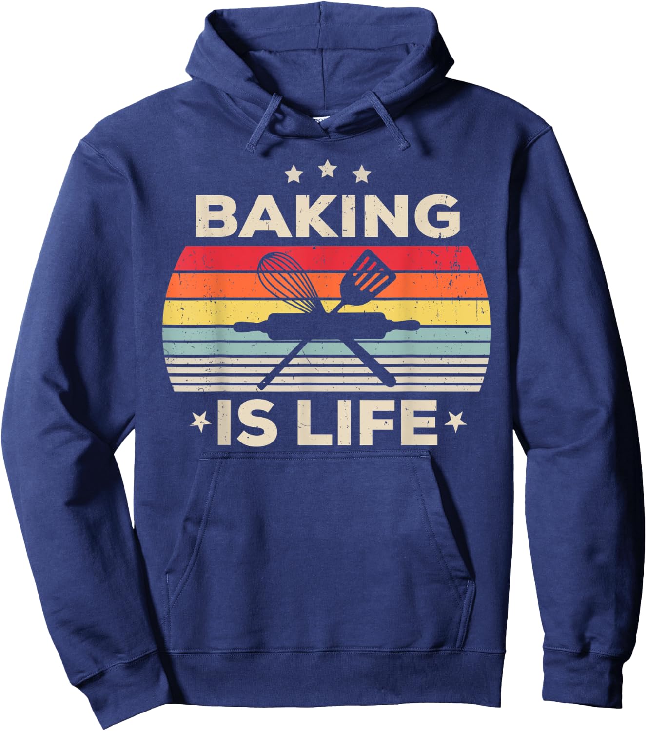 Baking Is Life For Girls Women Men Boys Pastry Baker Vintage Hoodie - Hoodie | Navy