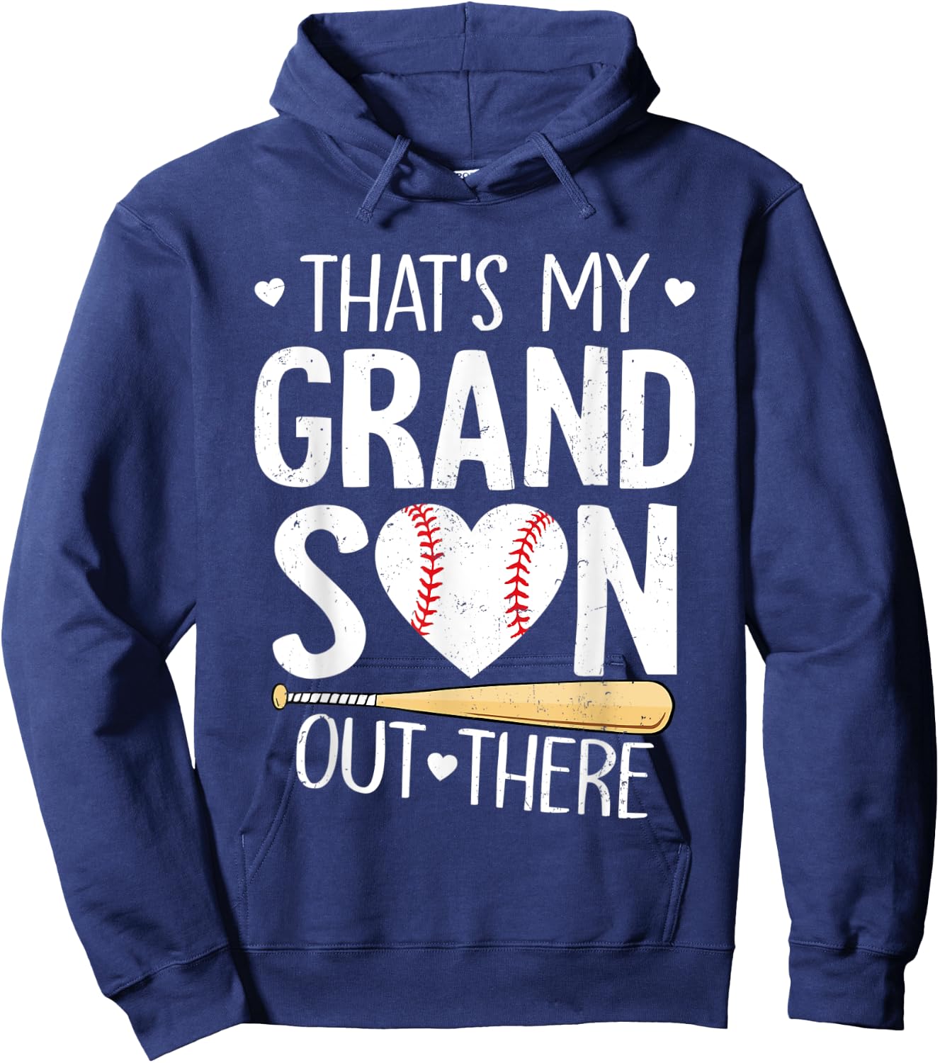 Baseball Funny That's My Grandson Out There Baseball Hoodie - Hoodie | Navy