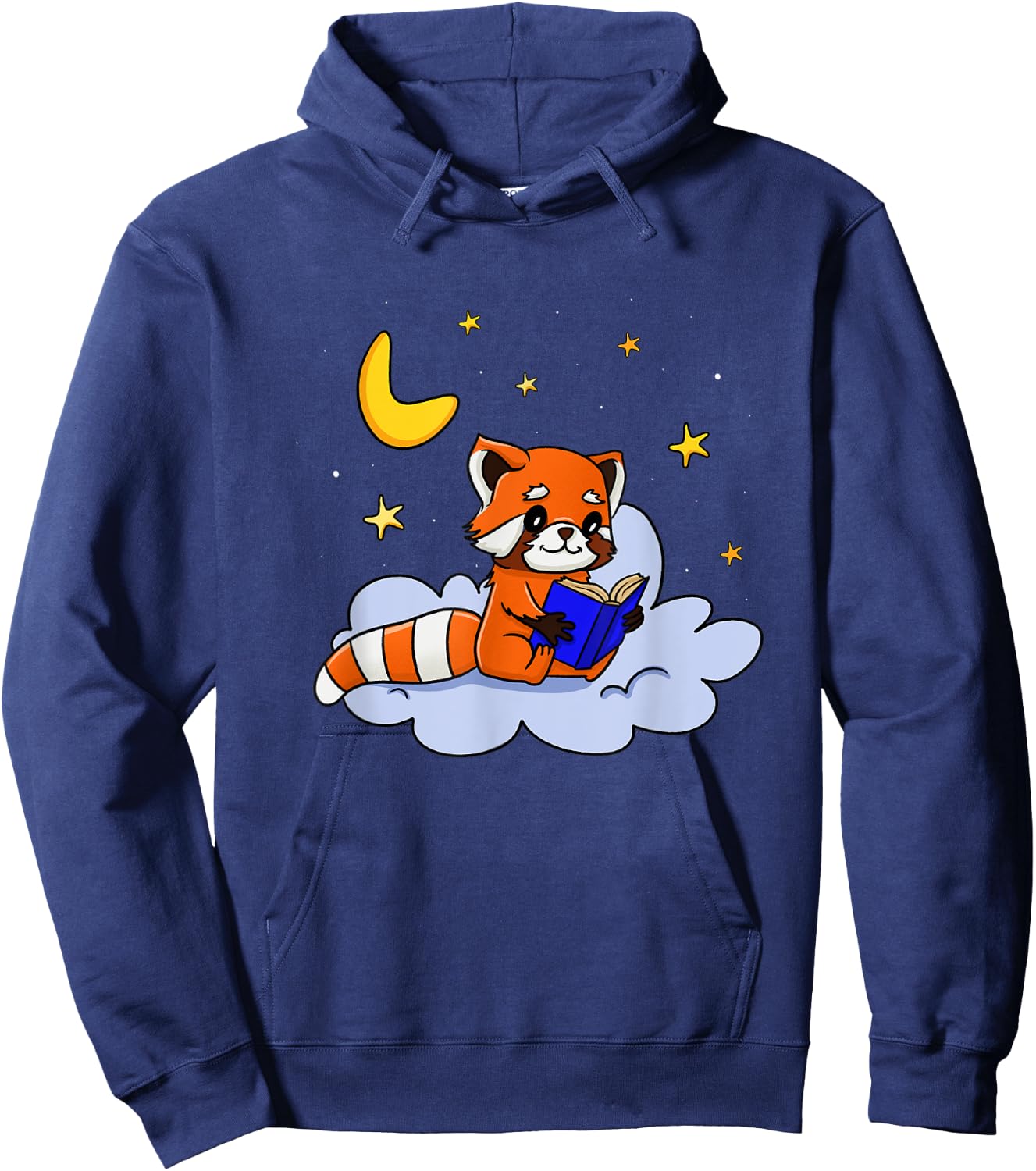 Funny Red Panda Reading Book for Bookworm and Book Lover Hoodie - Hoodie | Navy