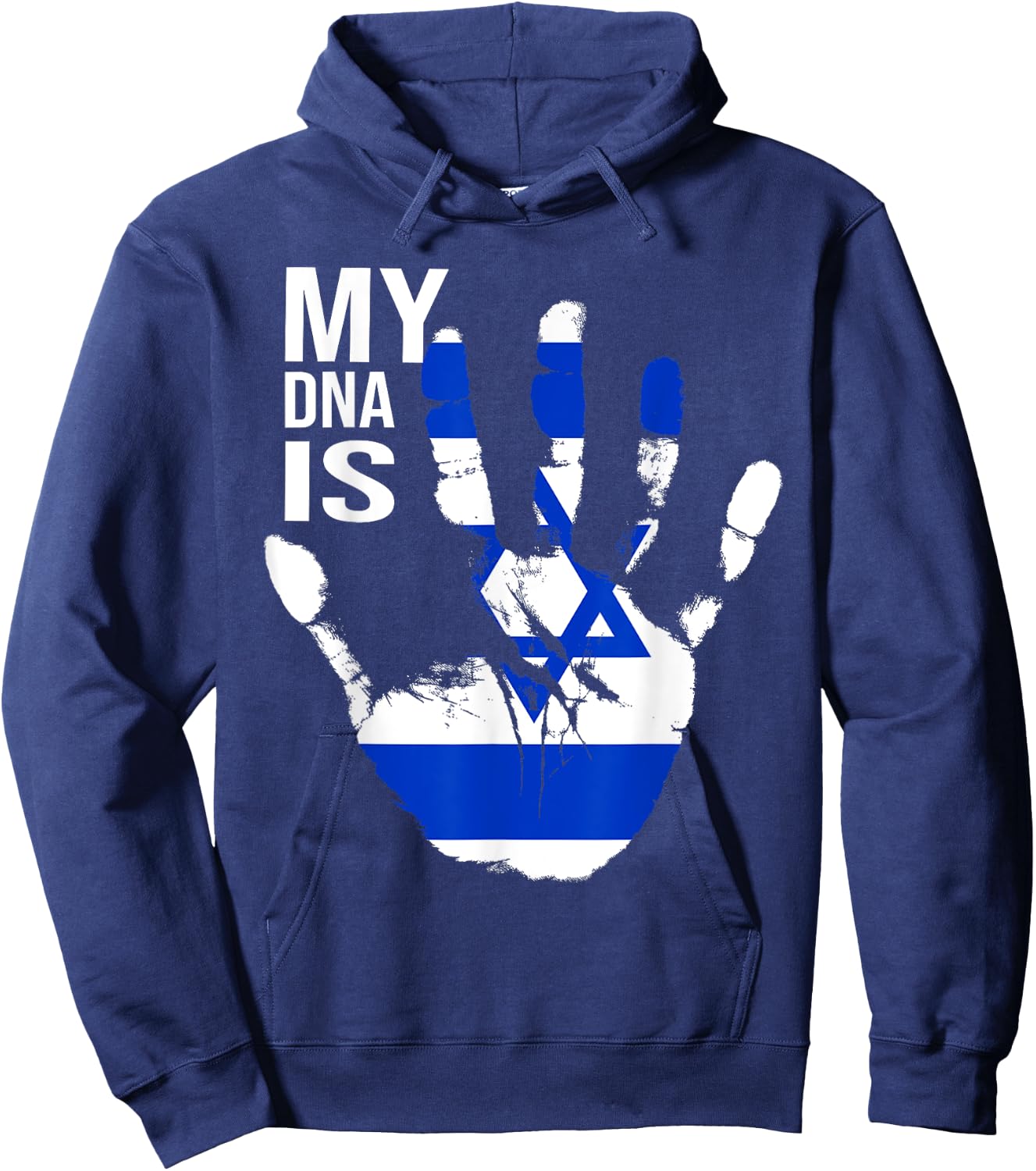 Jewish Flag, Israel Flag, My DNA Is Jewish, Proud Zionist Hoodie - Hoodie | Navy